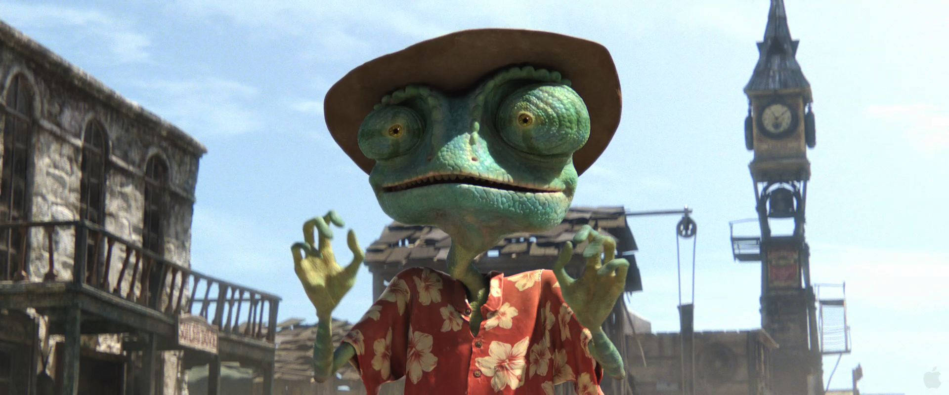 Rango, green chameleon, straw hat, Full HD Desktop Wallpaper
