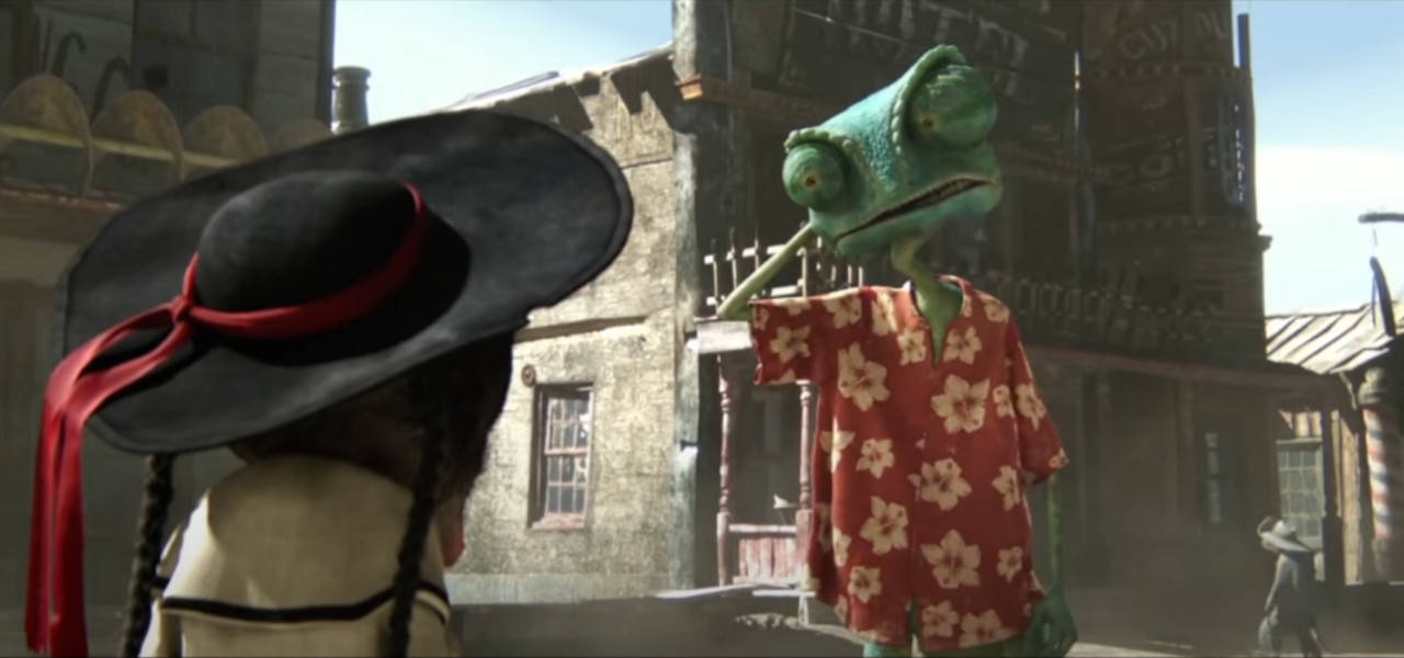 Rango, chameleon, red floral shirt, HD Desktop Wallpaper