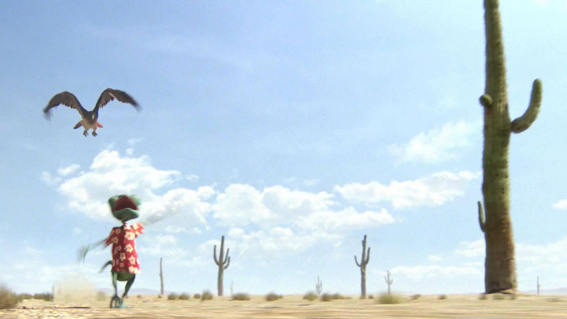Rango, green alien, red floral shirt, Full HD Desktop Wallpaper