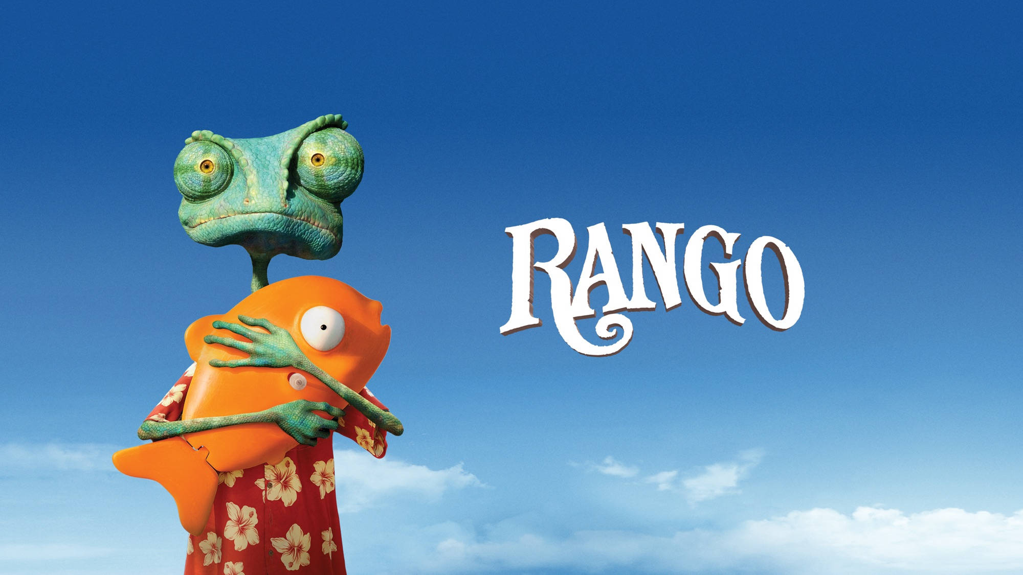 Rango, green chameleon, red floral shirt, Full HD Desktop Wallpaper