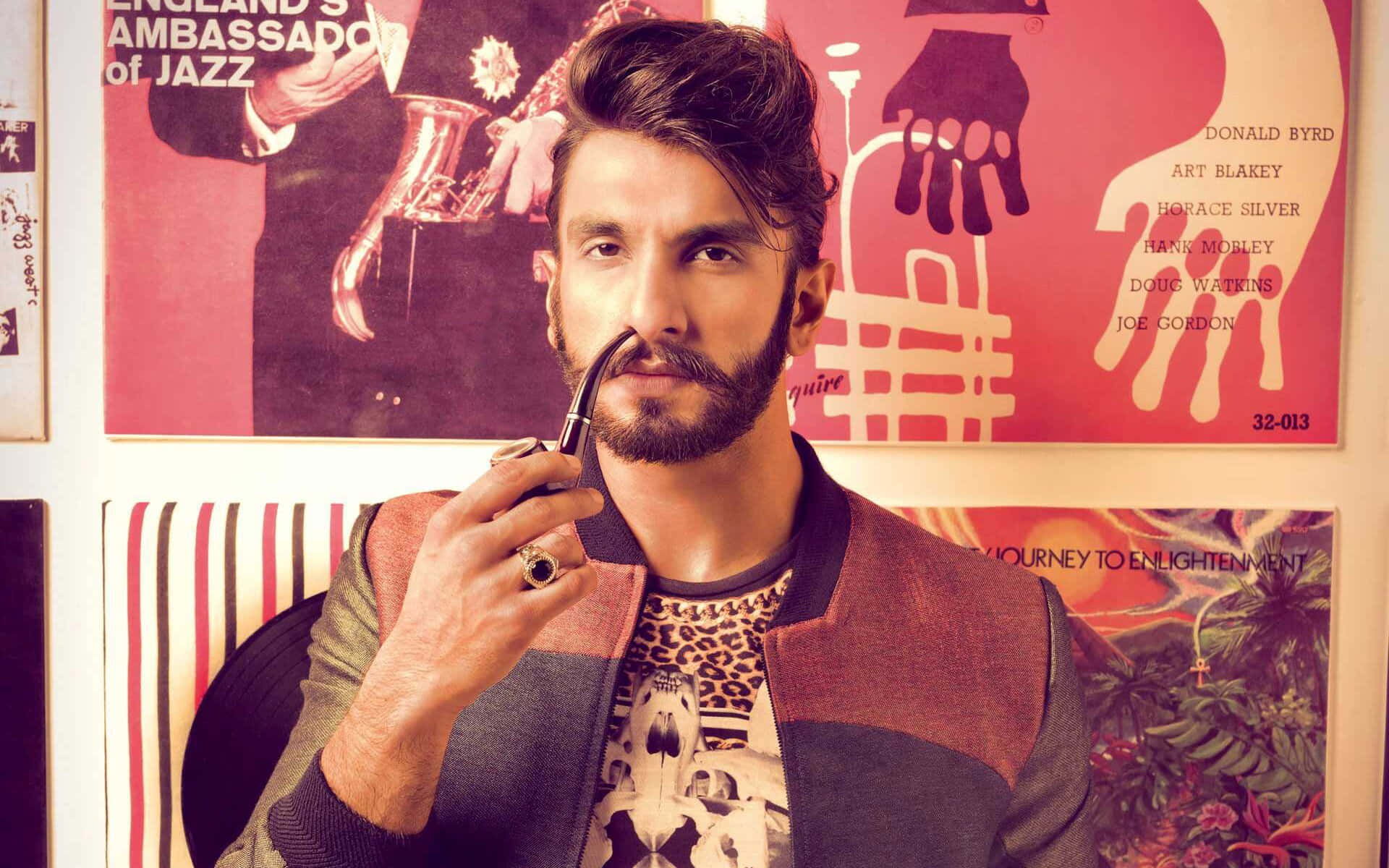 Ranveer Singh, bearded man, pipe, Full HD Desktop Wallpaper