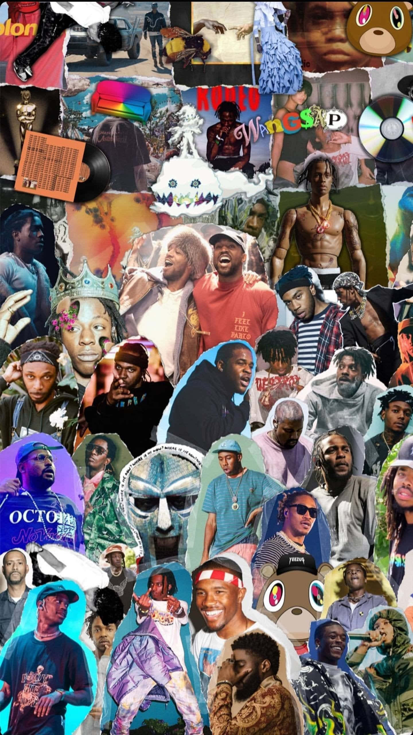 Hip Hop Culture Collage, hip-hop artists, pop culture icons, 2K Phone Wallpaper