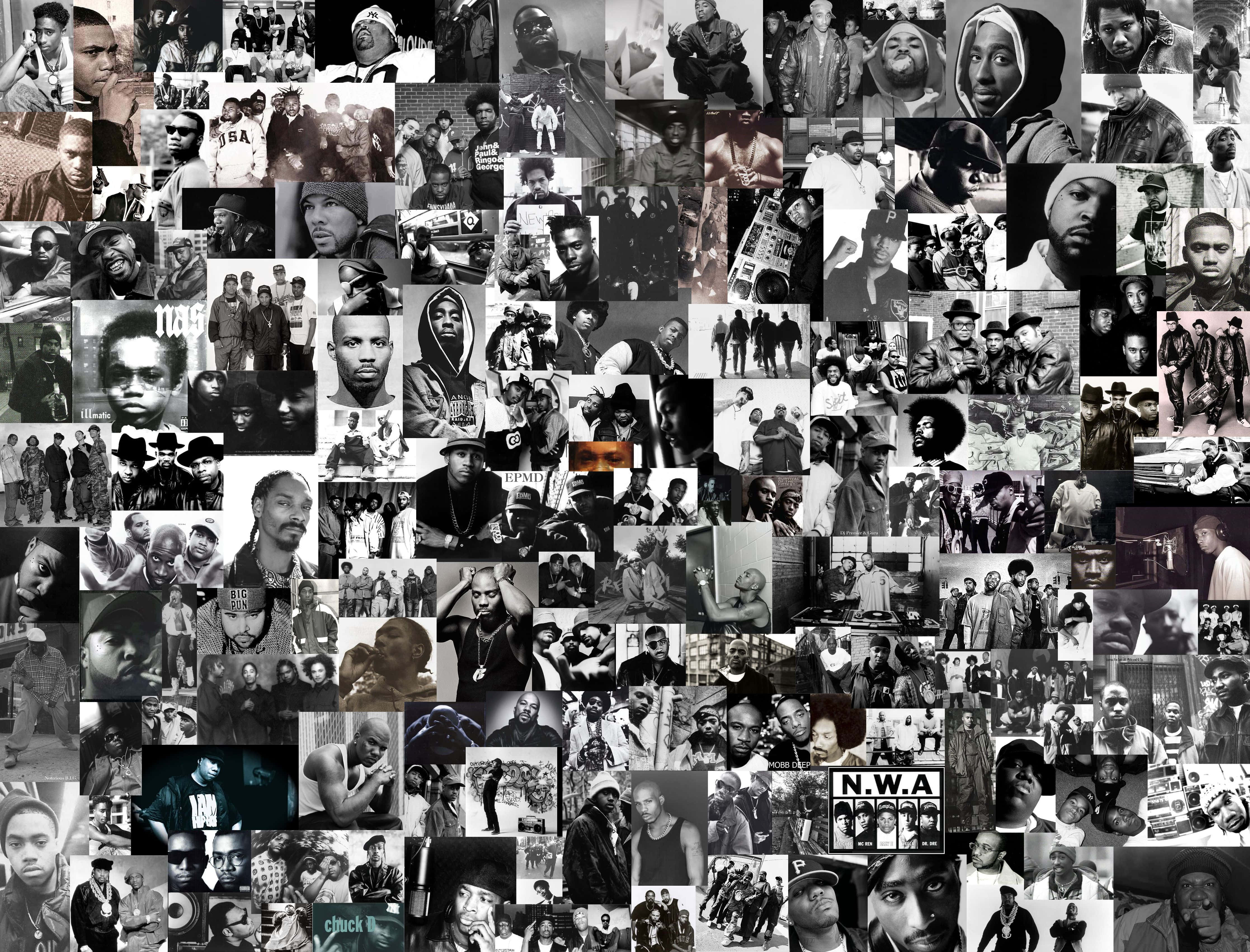Rap Collage, hip hop artists, cultural moments, 4K Desktop Wallpaper