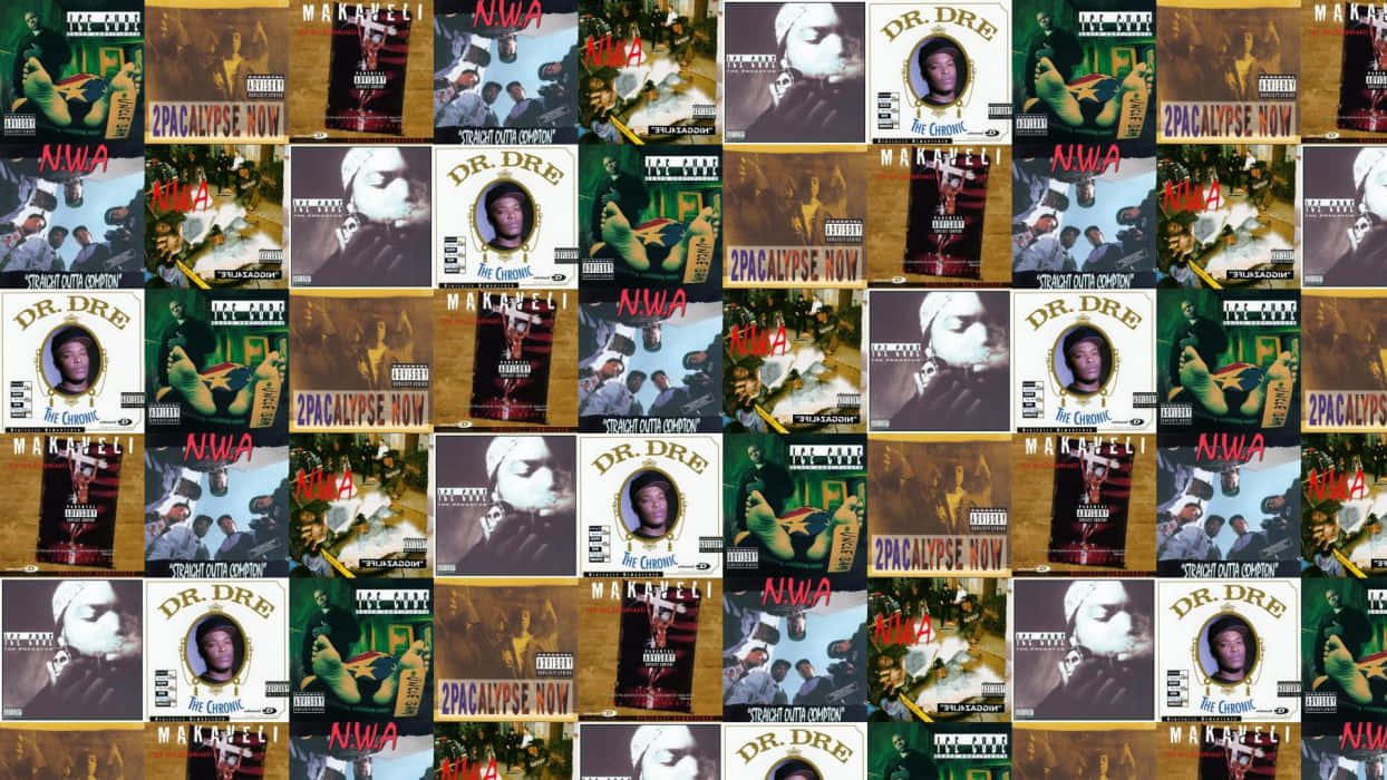 hip hop album covers, repeating grid pattern, vibrant, SD Desktop Wallpaper