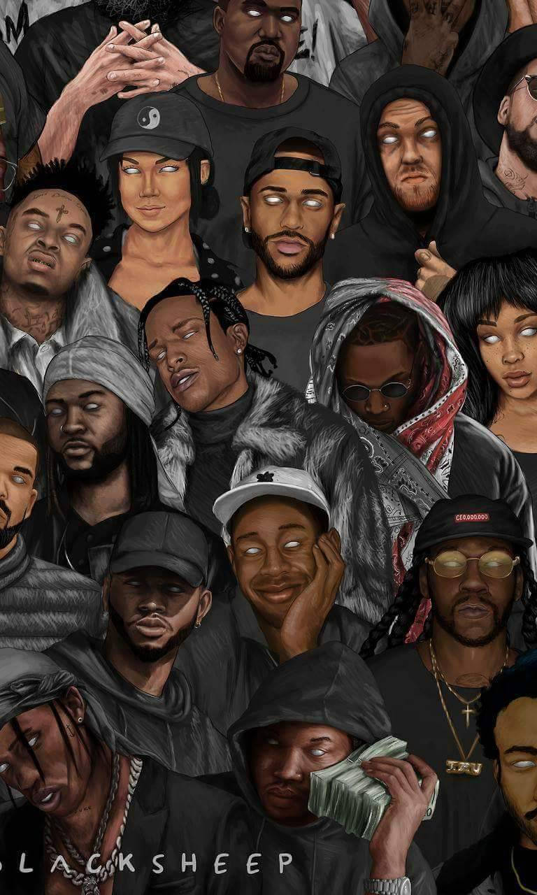 Rap Computer, modern rappers, glowing eyes, HD Phone Wallpaper
