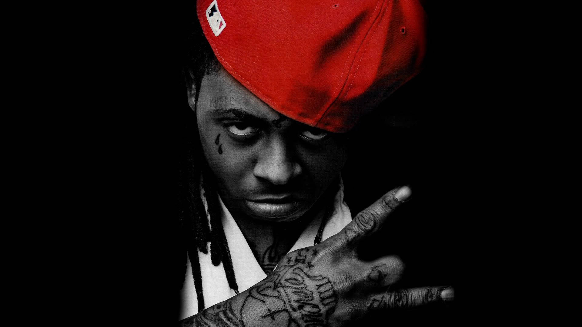 Rap Computer, red cap, tattoos, Full HD Desktop Wallpaper