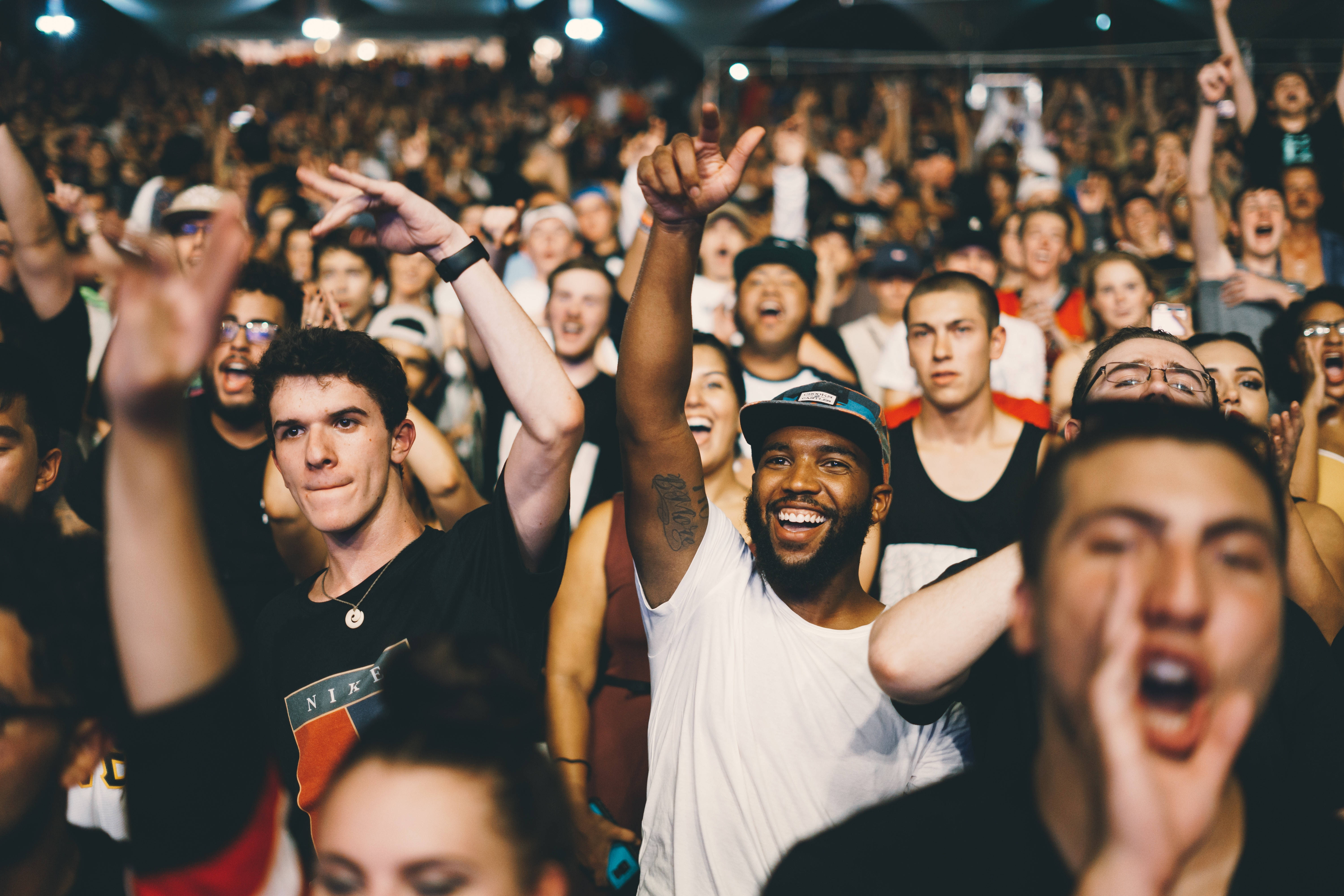 Rap Computer 6000 x 4000, concert crowd, bright stage lights, 5K Desktop Wallpaper