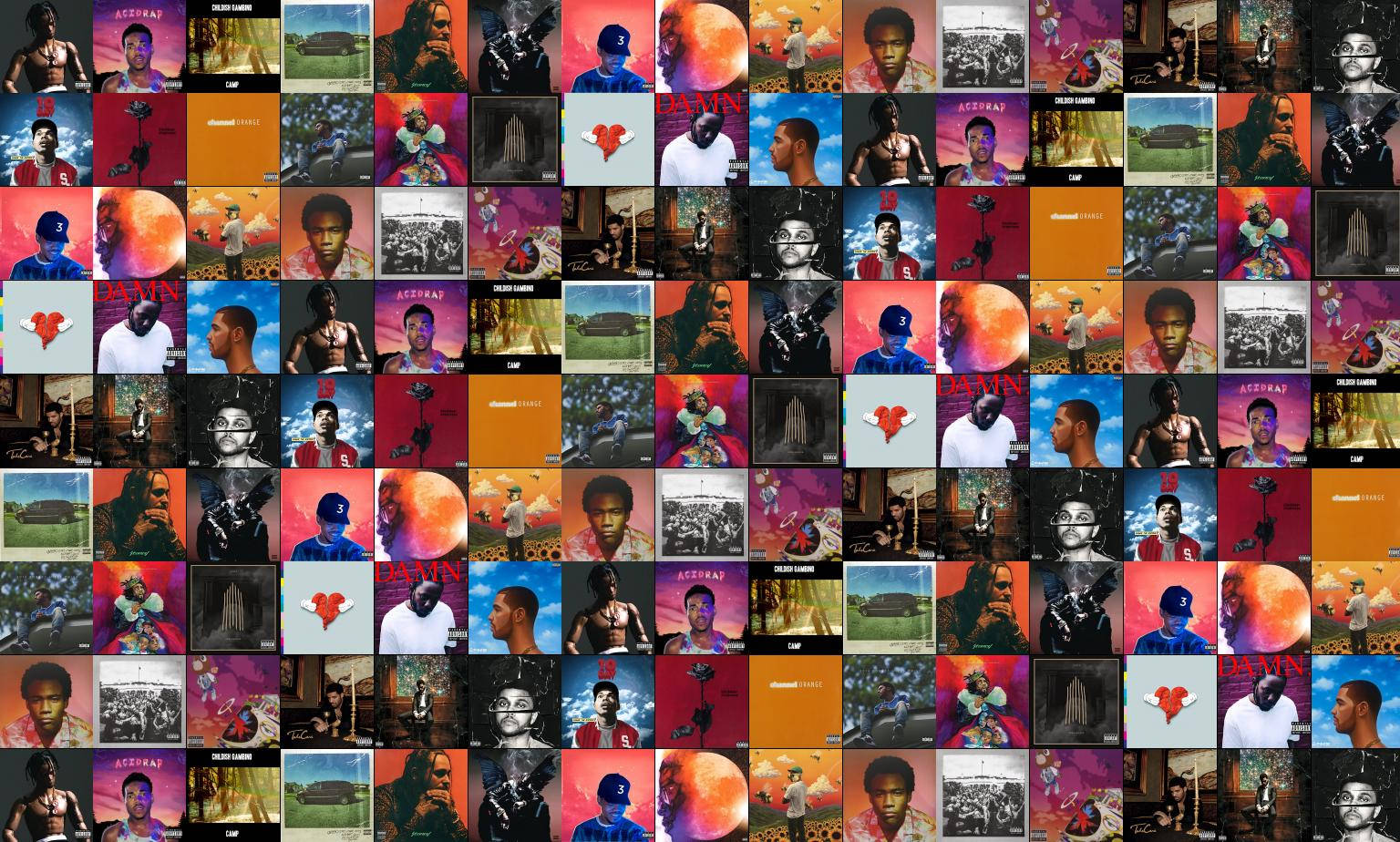 Rap Computer, album covers, vibrant collage, HD Desktop Wallpaper