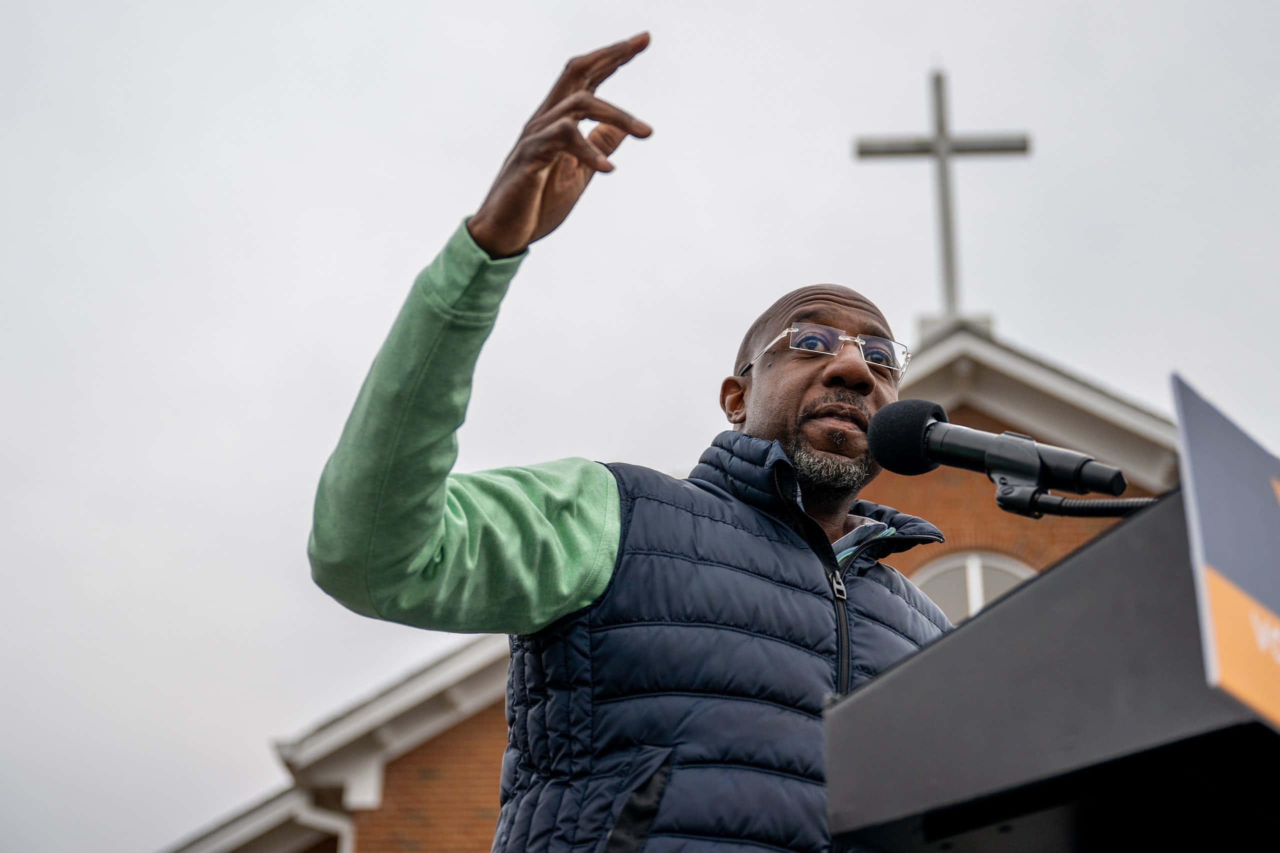 Raphael Warnock, glasses, vest, 2K Desktop Wallpaper