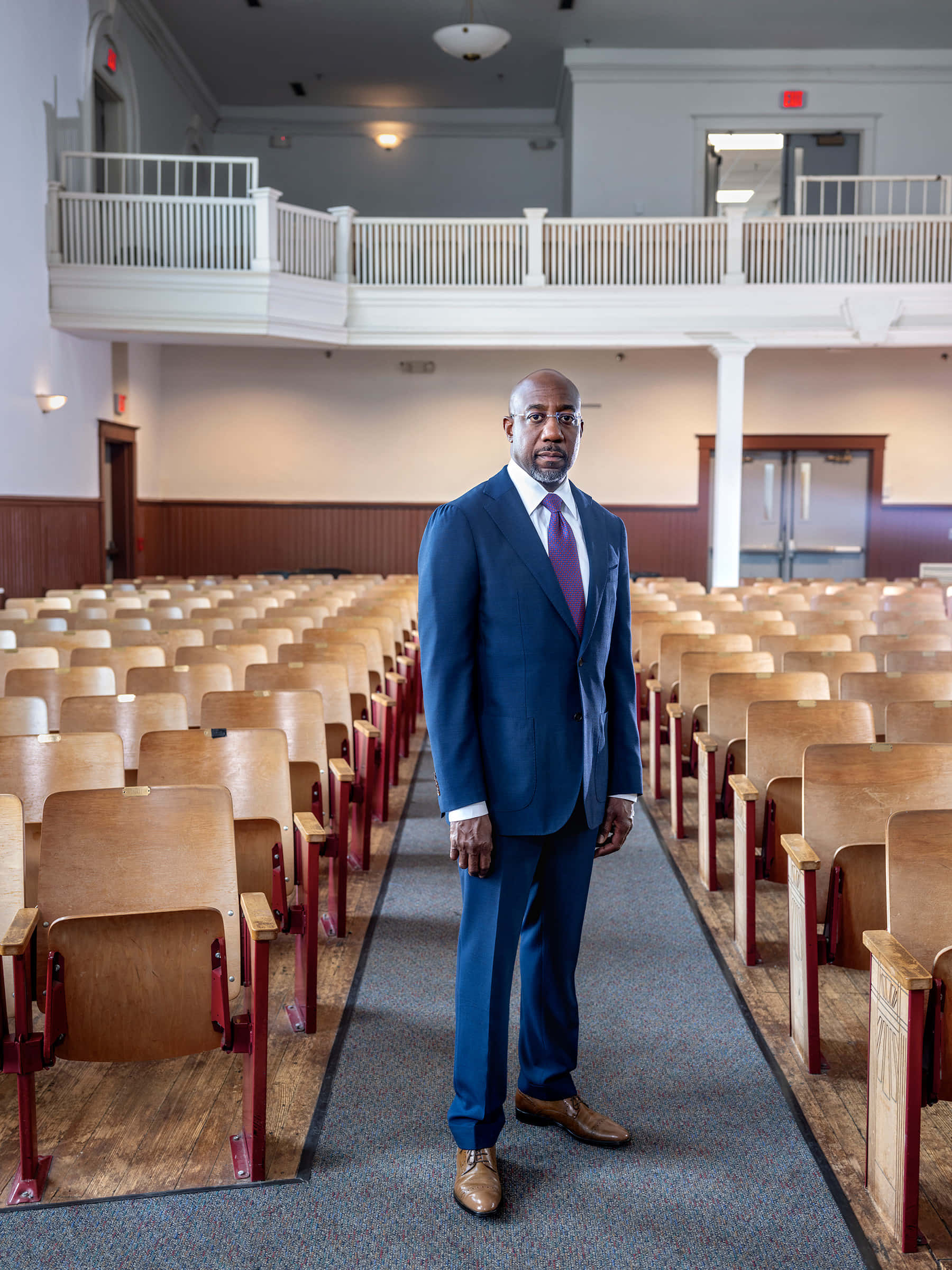Raphael Warnock, Christian Church, blue suit, Full HD Phone Wallpaper