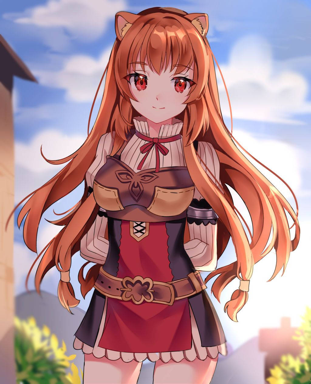 Raphtalia, anime girl, long orange hair, SD Phone Wallpaper