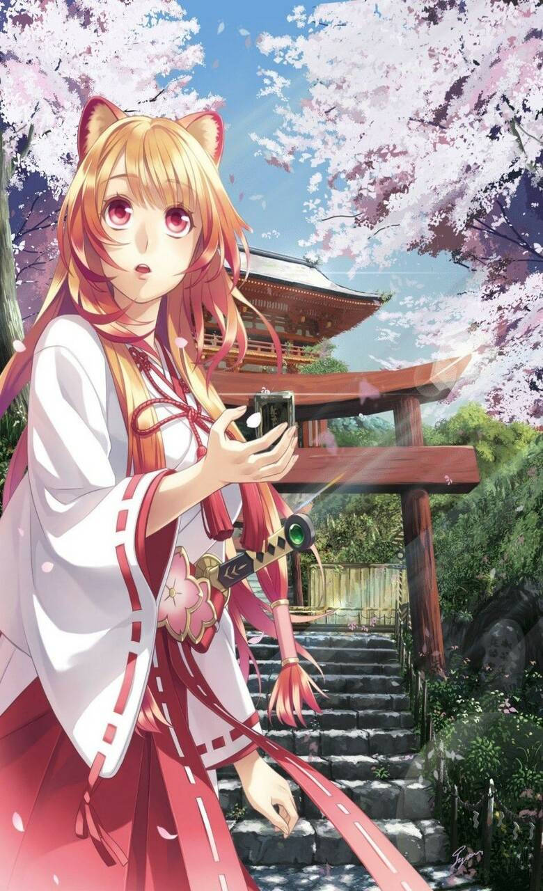 Raphtalia, katana hero, red and white kimono, HD Phone Wallpaper