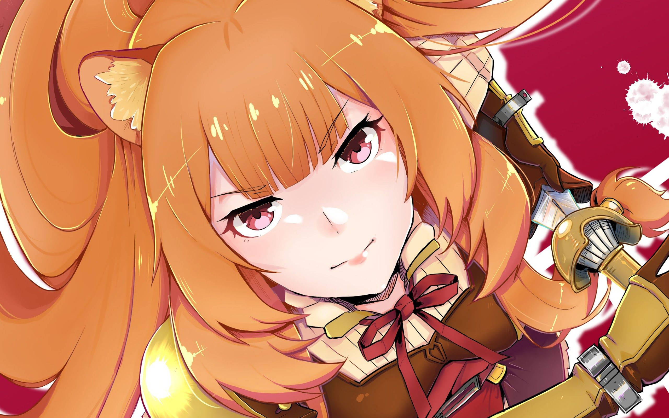 Raphtalia, female heroine, orange hair, 2K Desktop Wallpaper