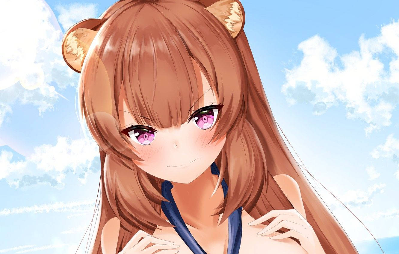 Raphtalia, brown bear ears, pink eyes, HD Desktop Wallpaper