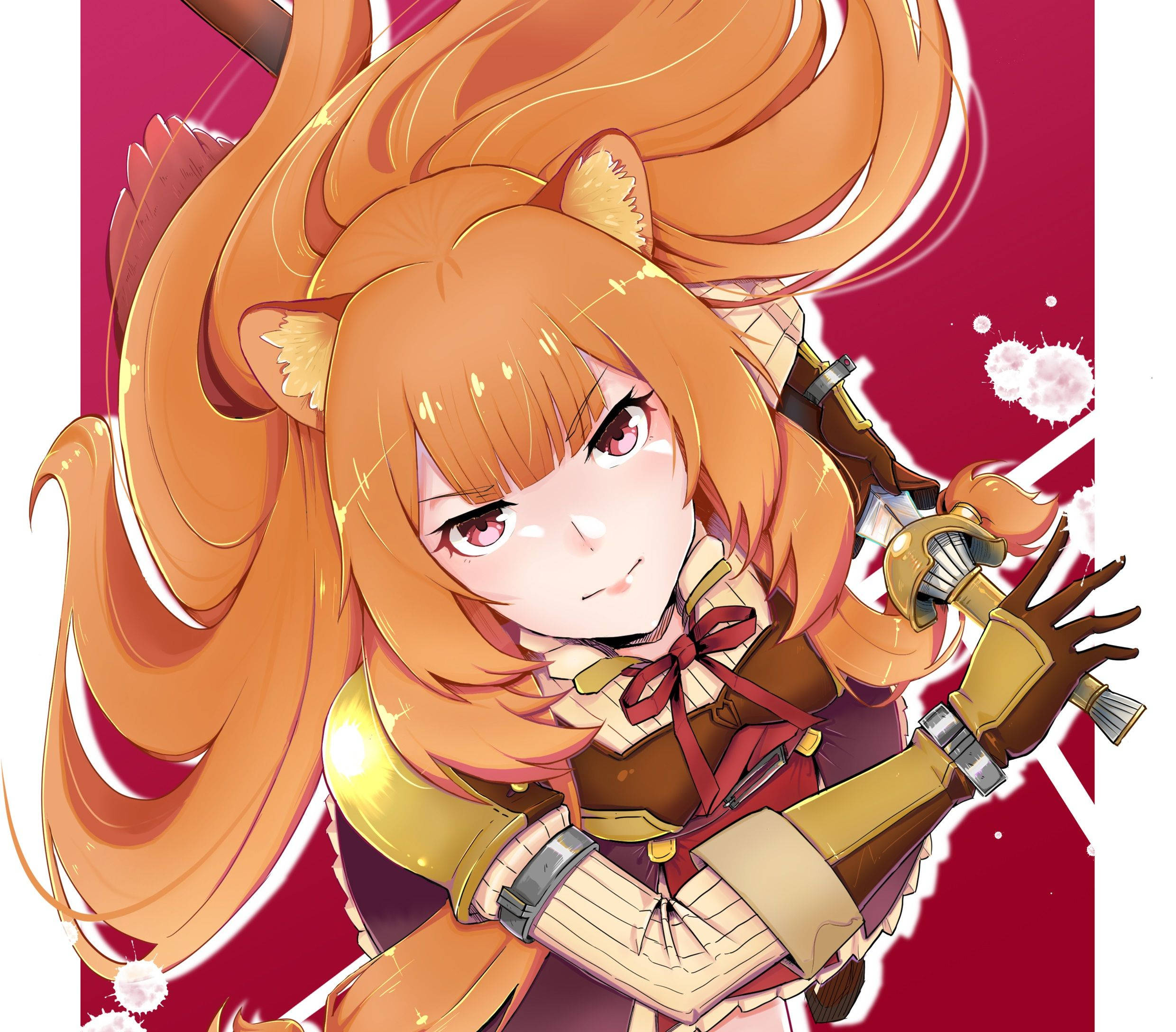Raphtalia, orange hair, cat ears, Full HD Desktop Wallpaper