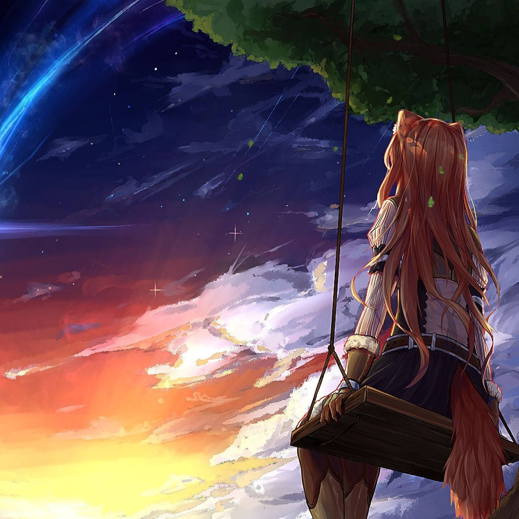 Raphtalia, cat-eared anime girl, long red hair, SD Desktop Wallpaper