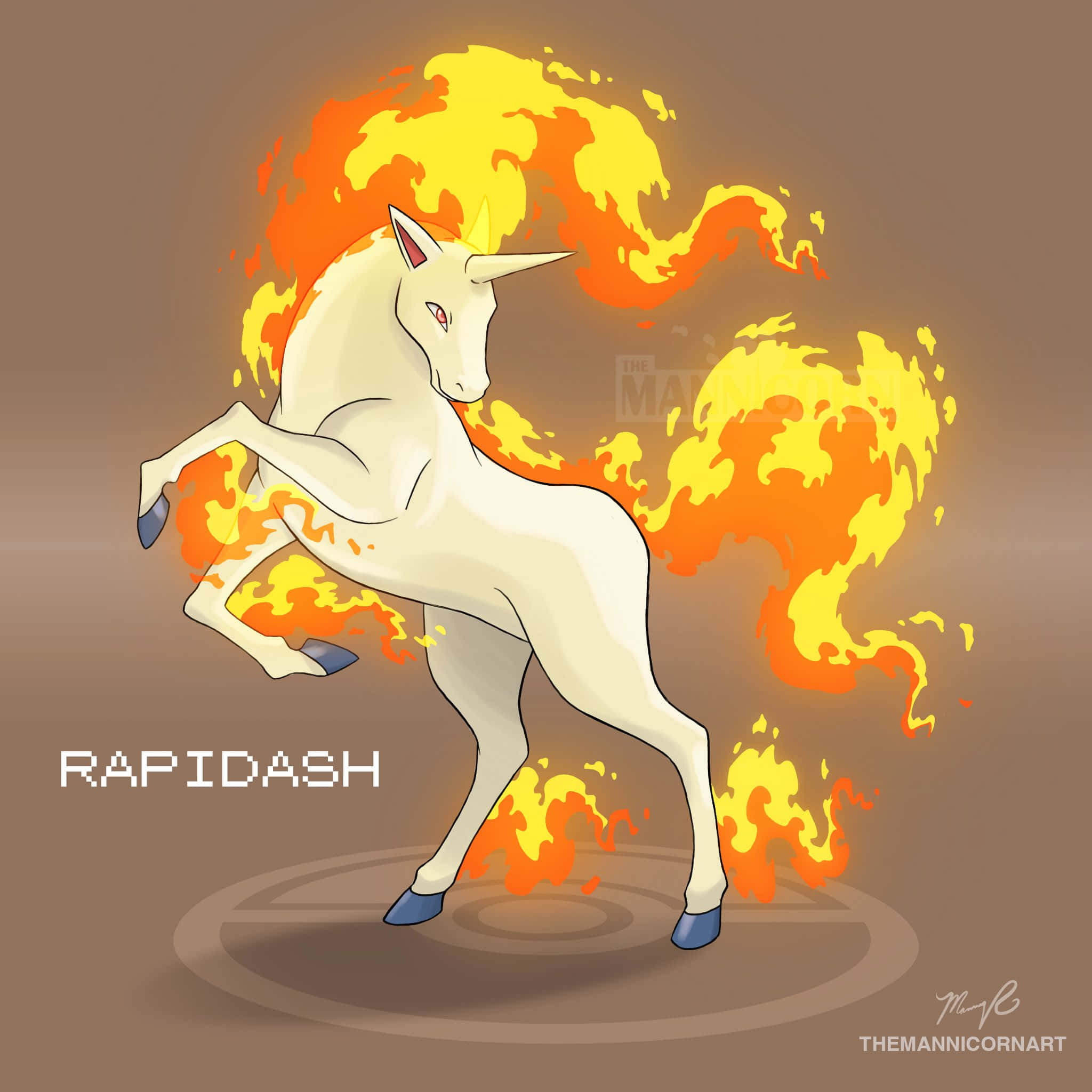 Rapidash, fiery mane, fiery tail, Full HD Desktop Wallpaper