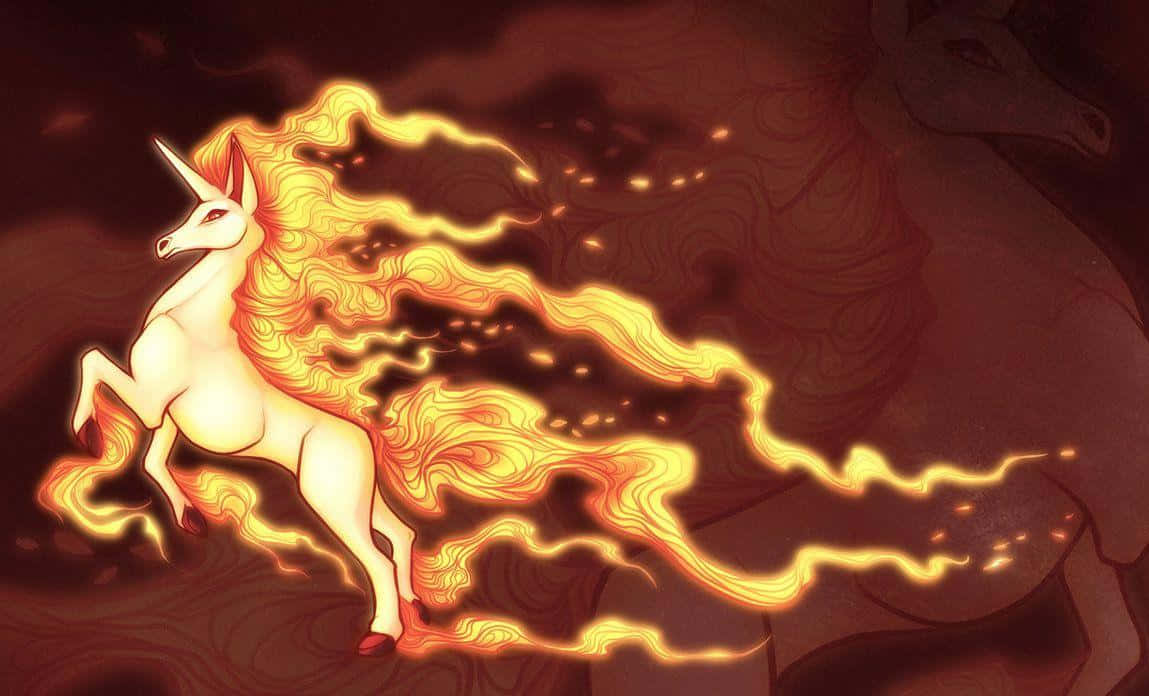 Rapidash, fiery mane, fiery tail, SD Desktop Wallpaper