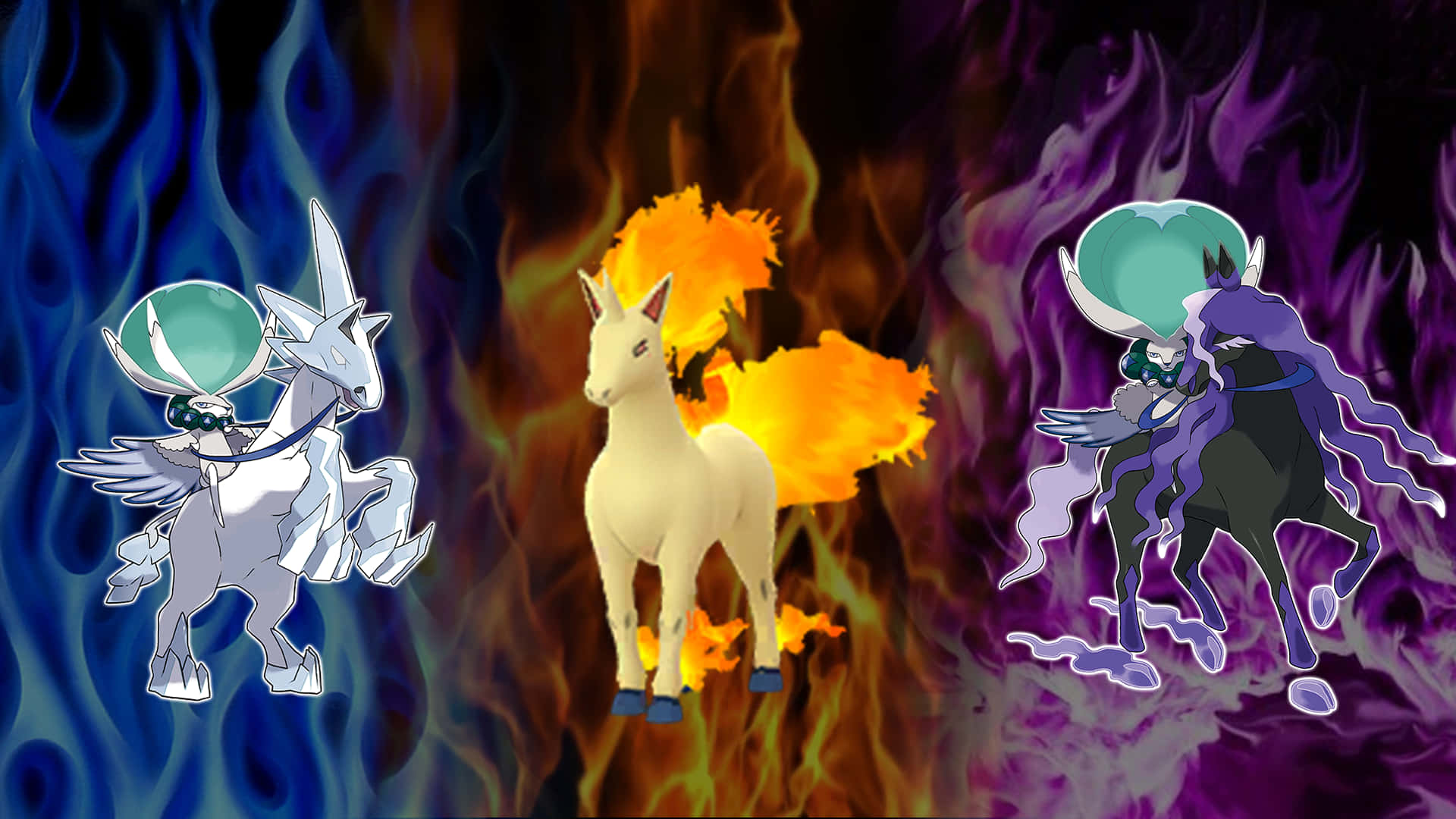 Rapidash, Fire, Ice, Full HD Desktop Wallpaper