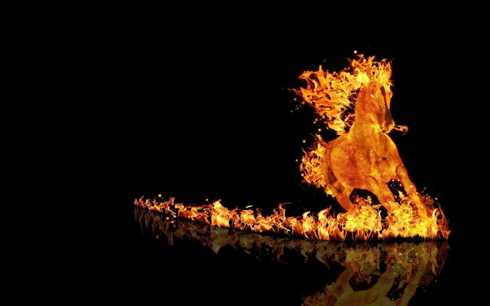Rapidash, fiery background, glowing orange flames, Full HD Desktop Wallpaper