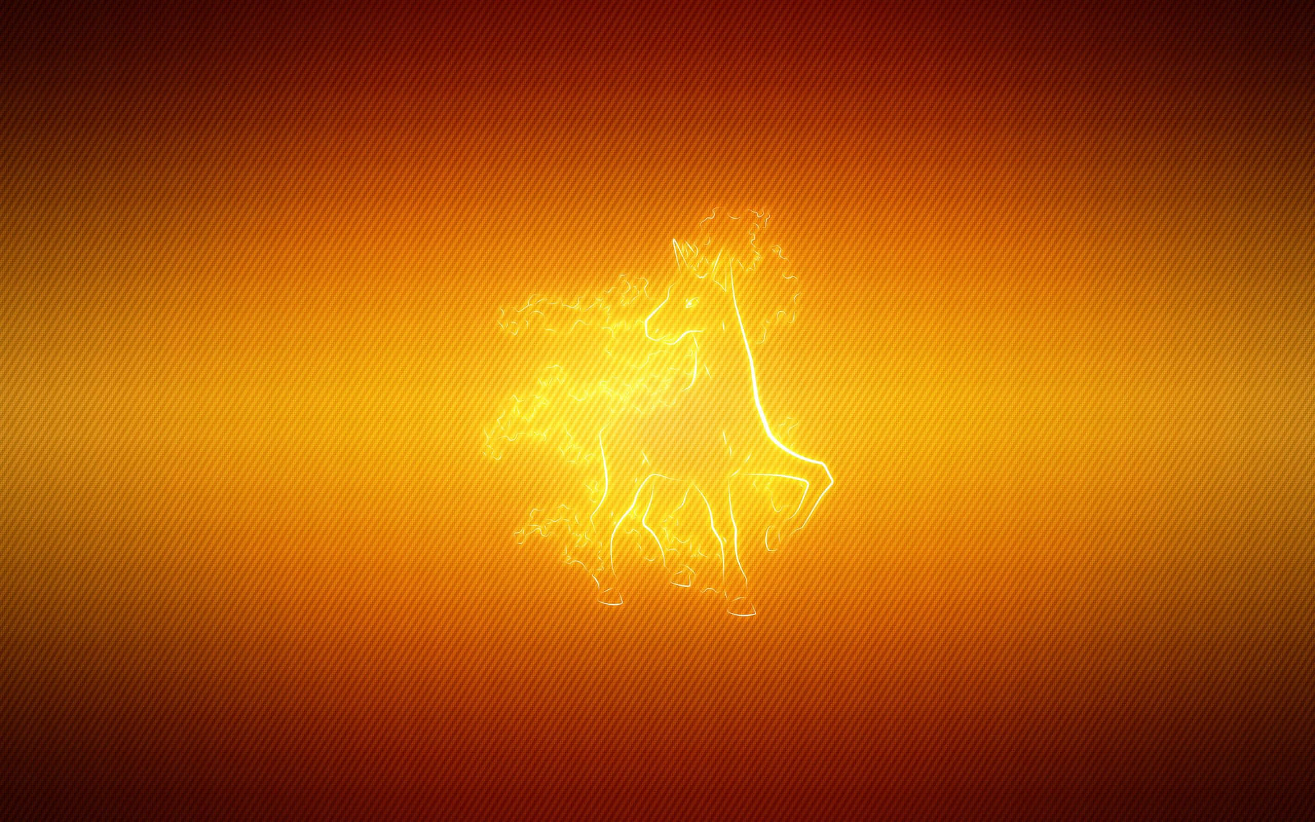 Rapidash, fiery, glowing, 2K Desktop Wallpaper