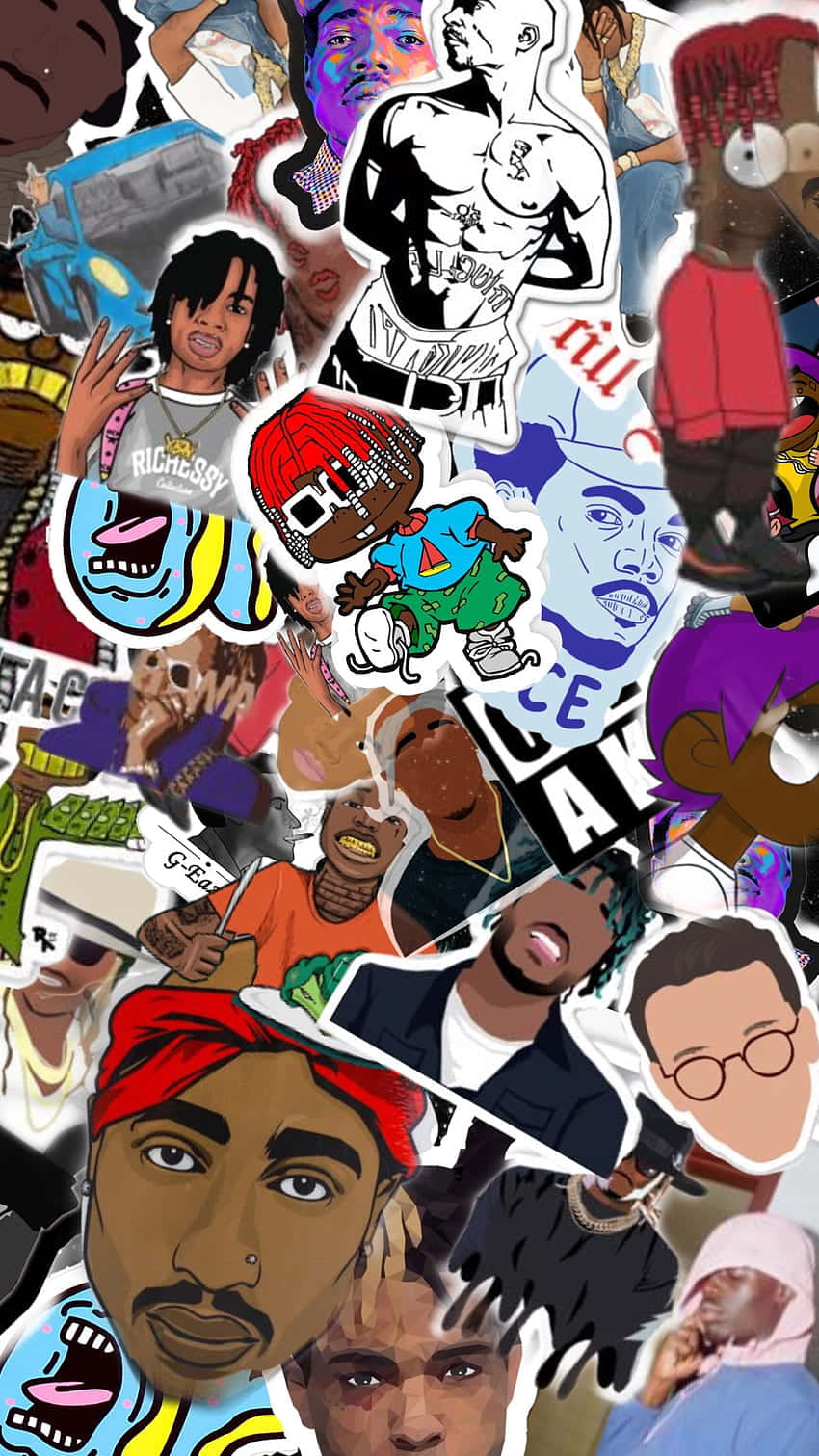 rapper collage, hip-hop artists, pop culture icons, HD Phone Wallpaper
