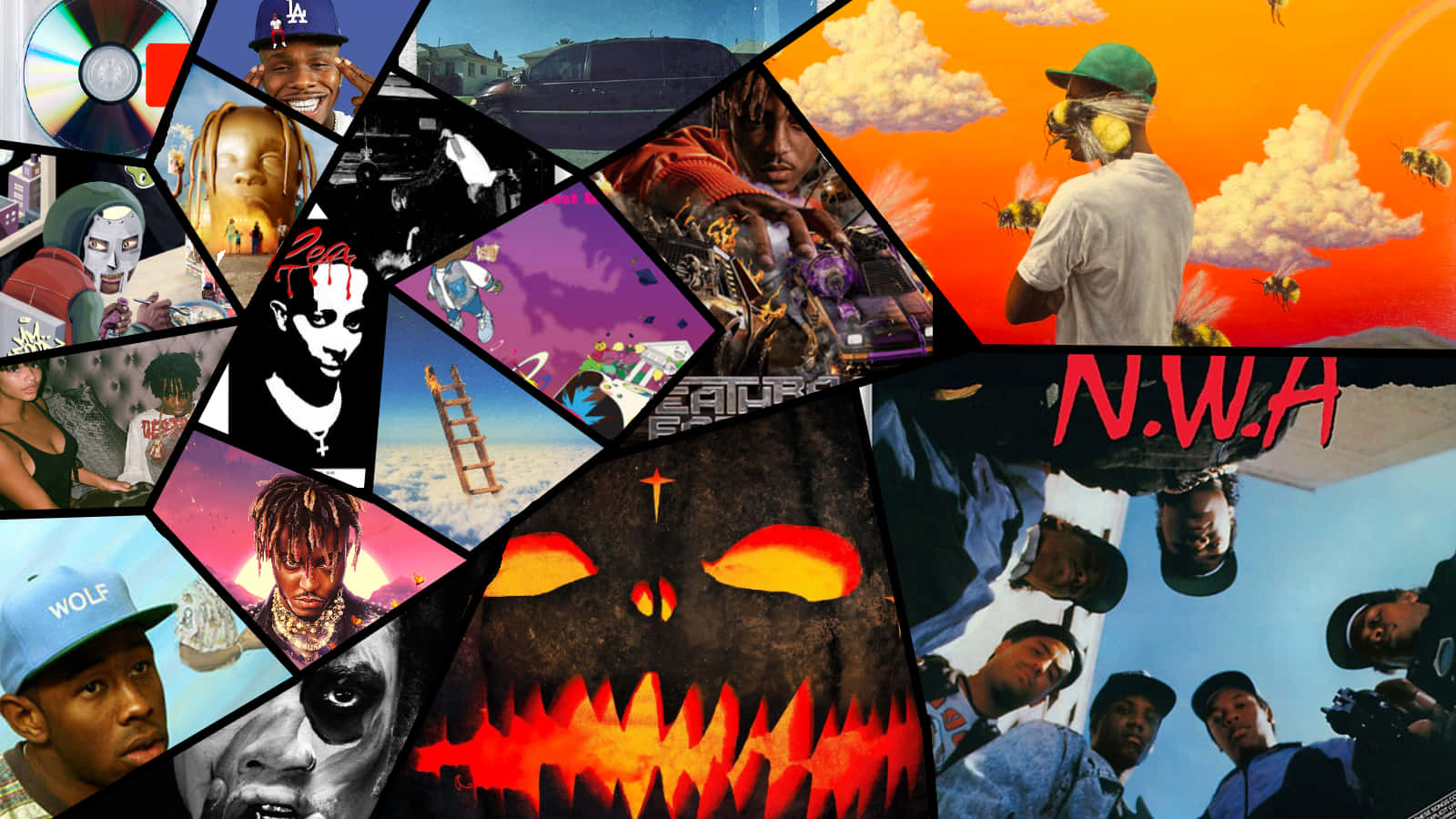 Rapper Collage, hip hop culture, iconic imagery, HD Desktop Wallpaper