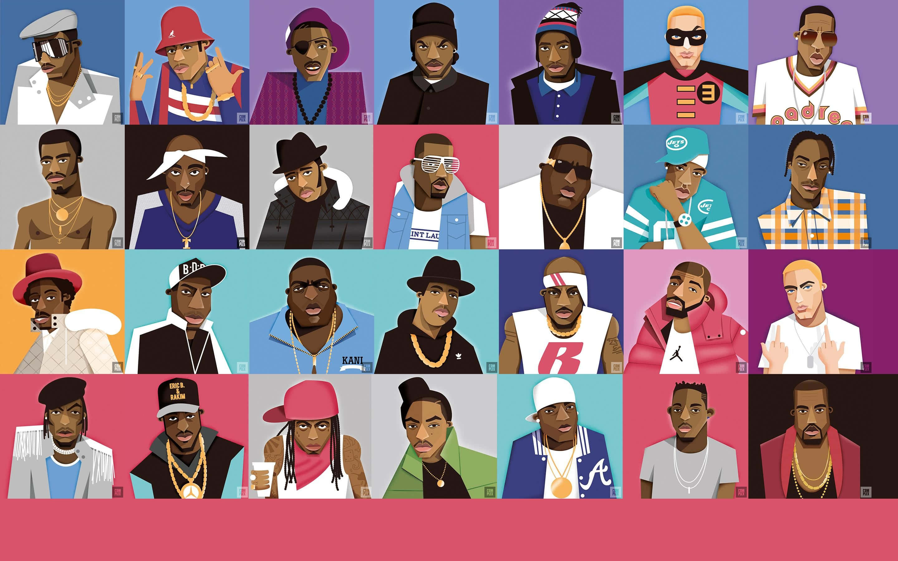 Rapper Pc, American hip hop artist, bold colors, 2K Desktop Wallpaper