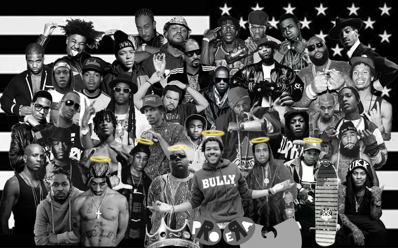 Rapper PC, hip hop artists, star-spangled American flag, HD Desktop Wallpaper
