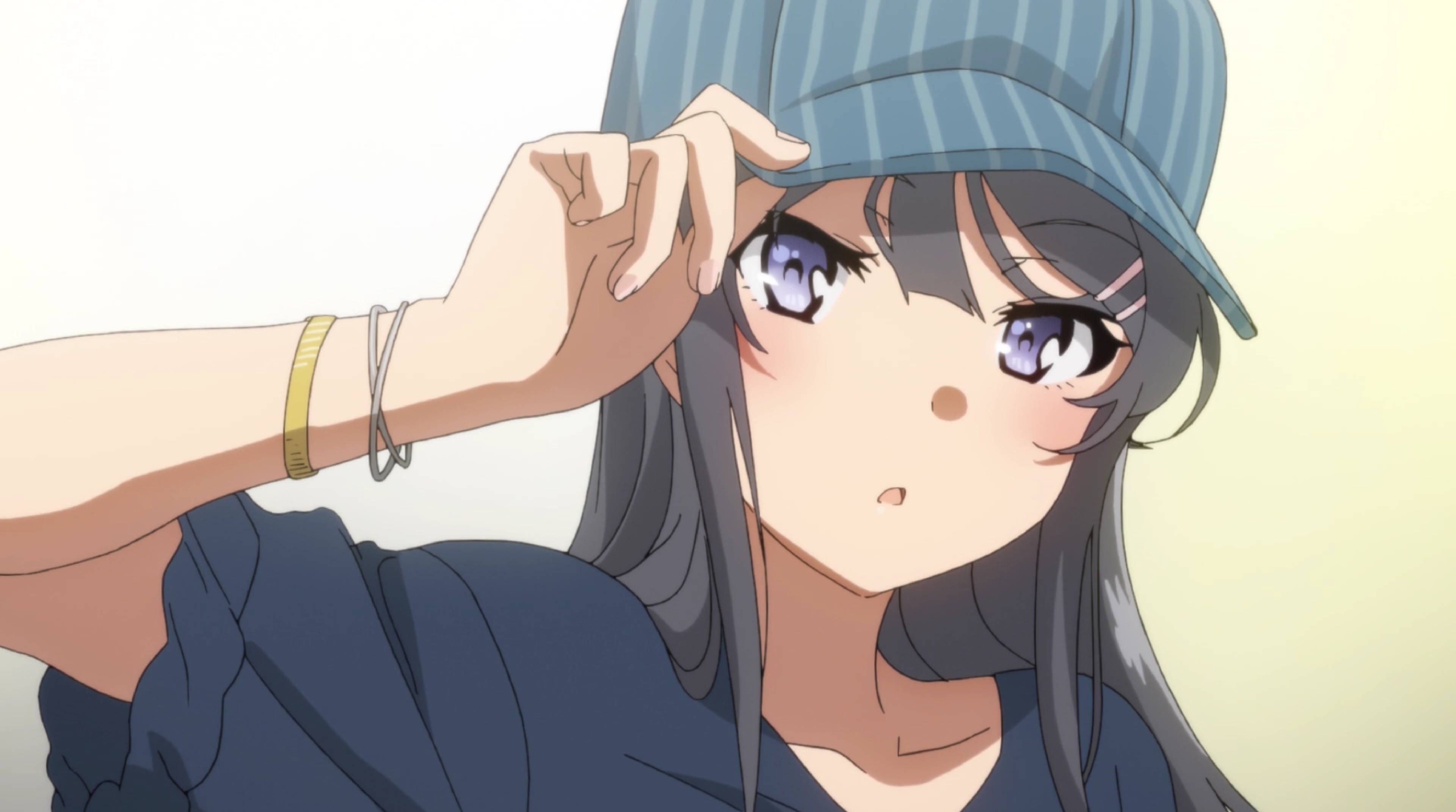 Rascal Does Not Dream Of Bunny Girl Senpai, purple eyes, gray hair, 4K Desktop Wallpaper