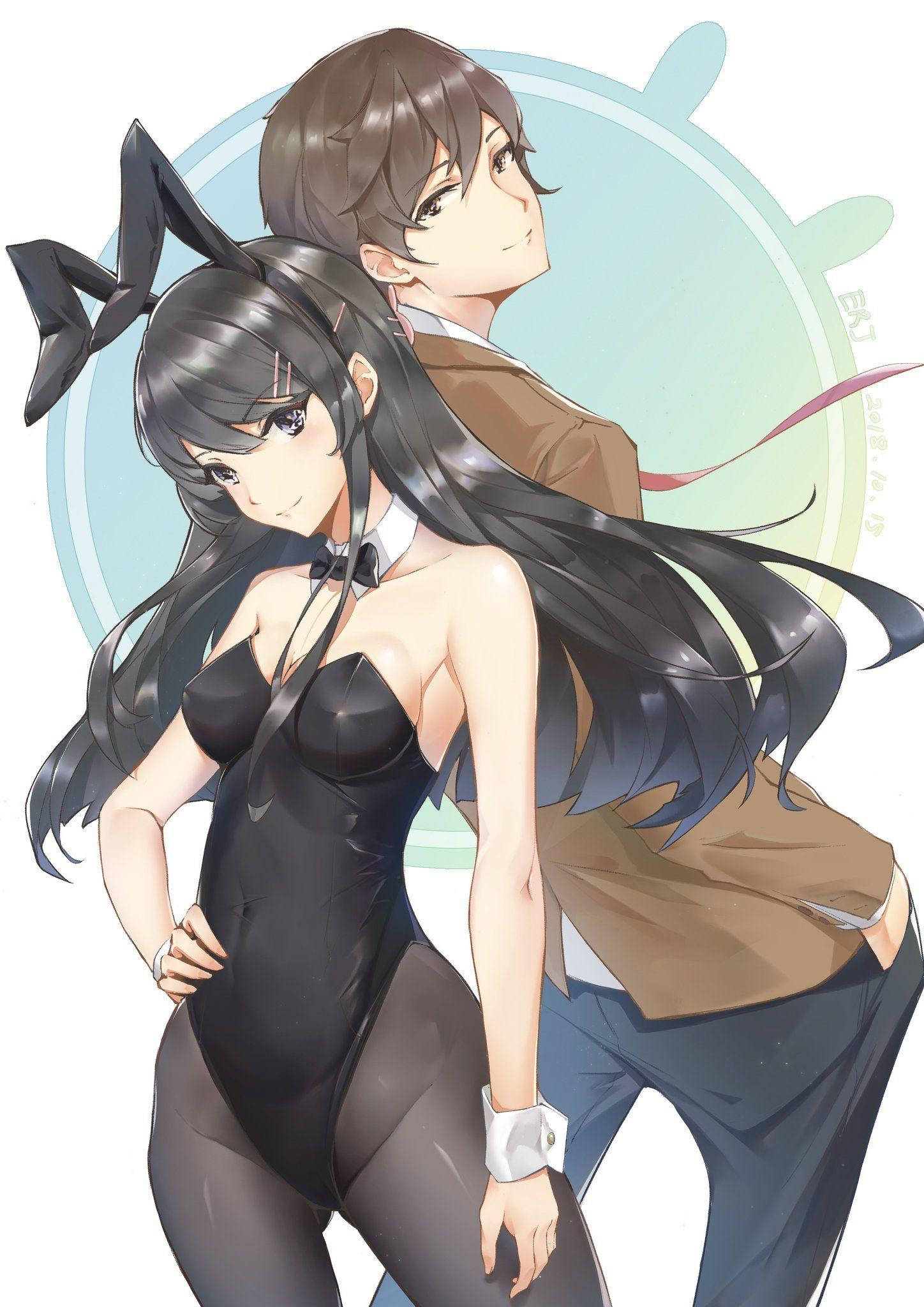 Rascal Does Not Dream Of Bunny Girl Senpai, couple, long dark hair, Full HD Phone Wallpaper