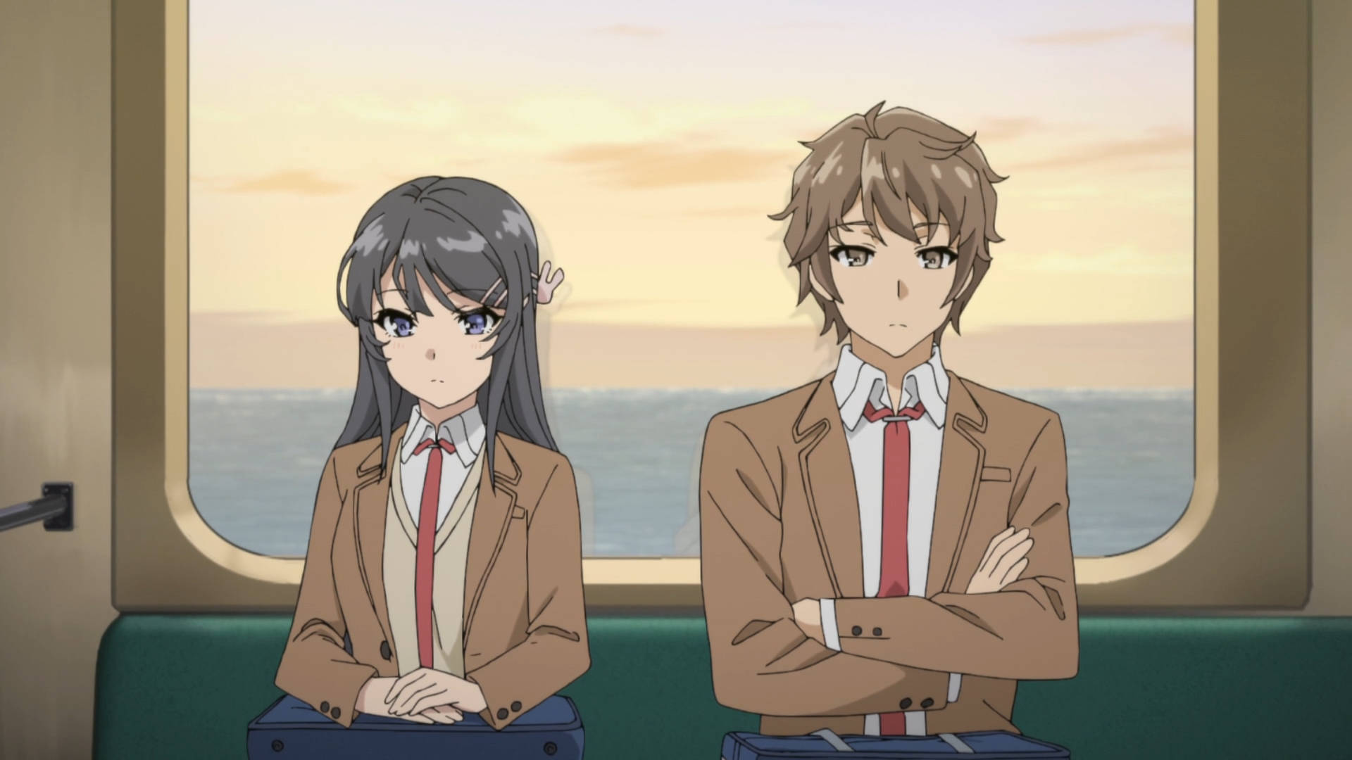 Rascal Does Not Dream Of Bunny Girl Senpai, train, school uniforms, Full HD Desktop Wallpaper