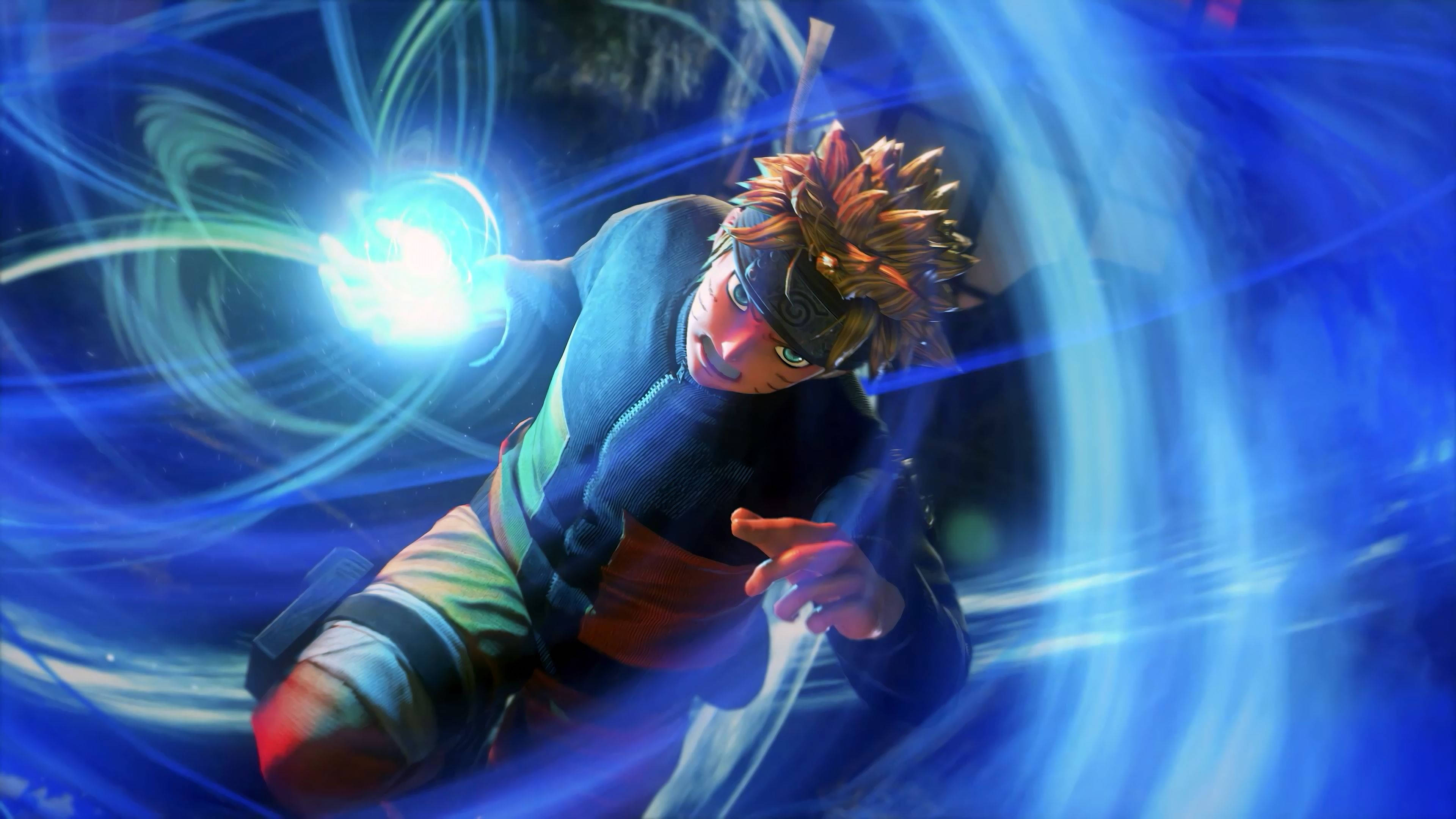 Rasengan, blue charging, glowing blue chakra, 4K Desktop Wallpaper