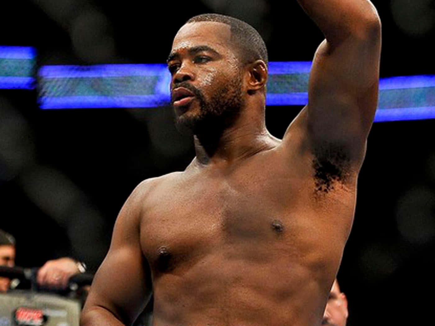 Rashad Evans, octagon, blue lights, HD Desktop Wallpaper
