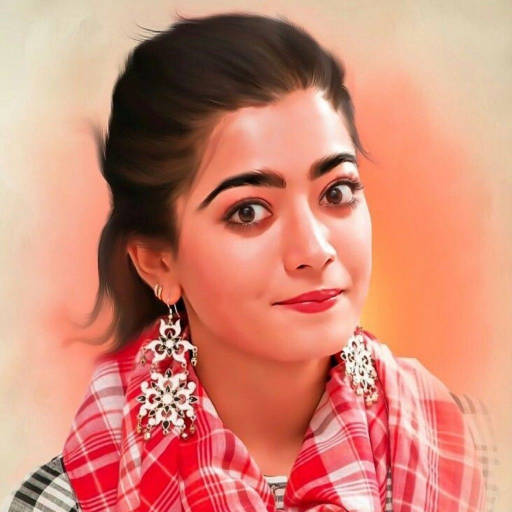 Rashmika Mandanna, dark hair, bold eyes, SD Desktop Wallpaper