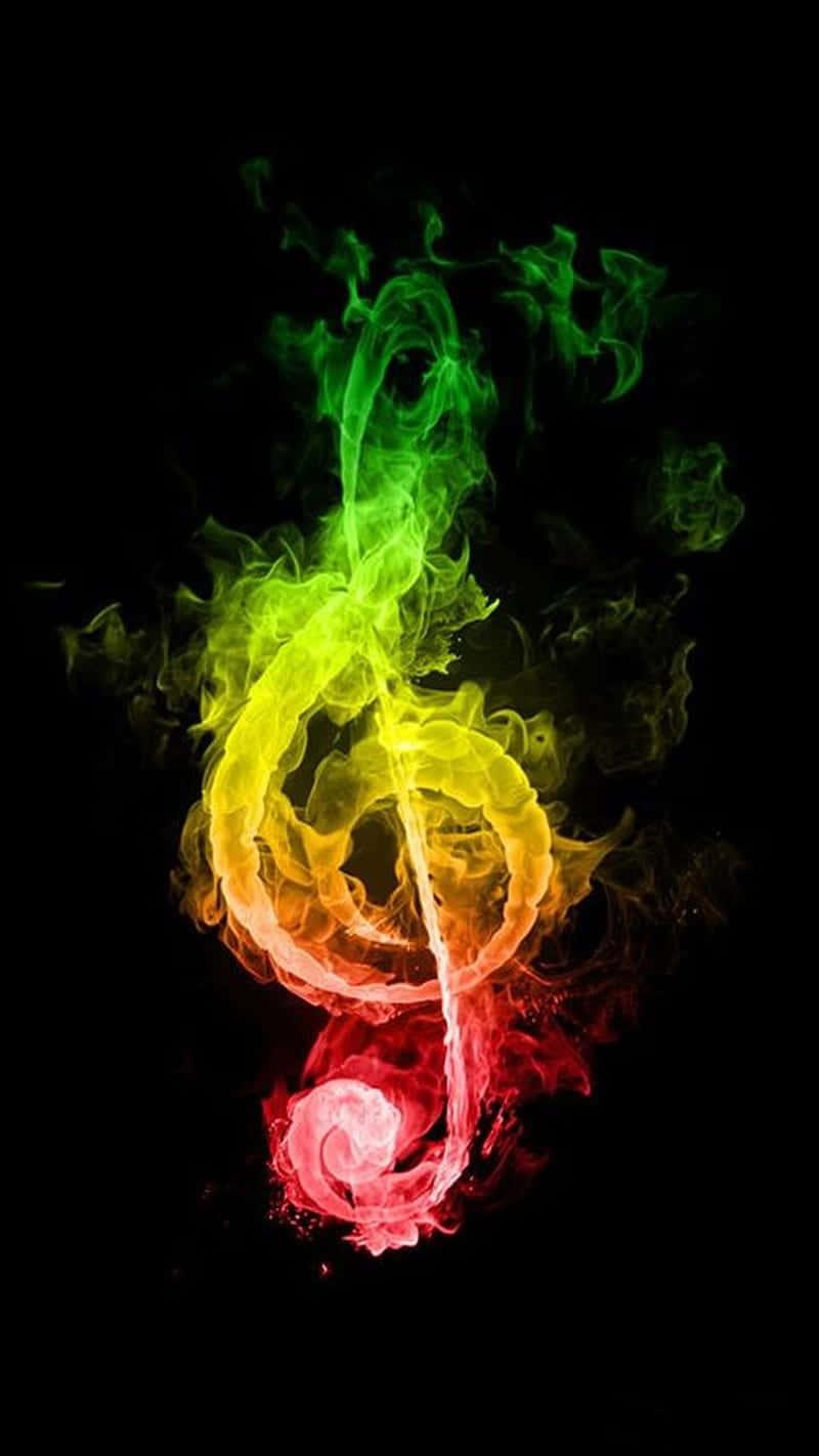 Rasta, rainbow-colored, musical treble clef, HD Phone Wallpaper