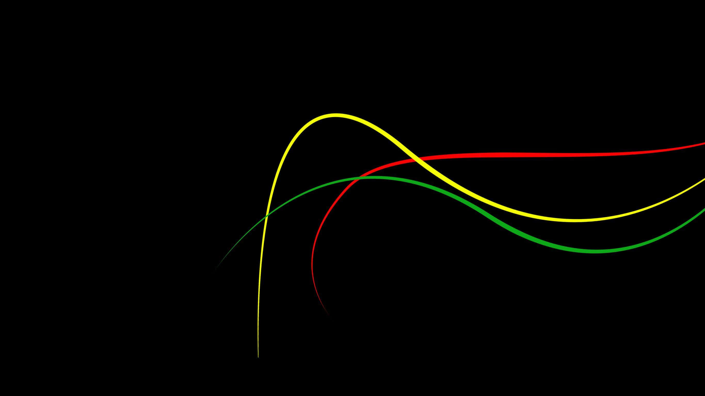 black background, red line, green line, 2K Desktop Wallpaper