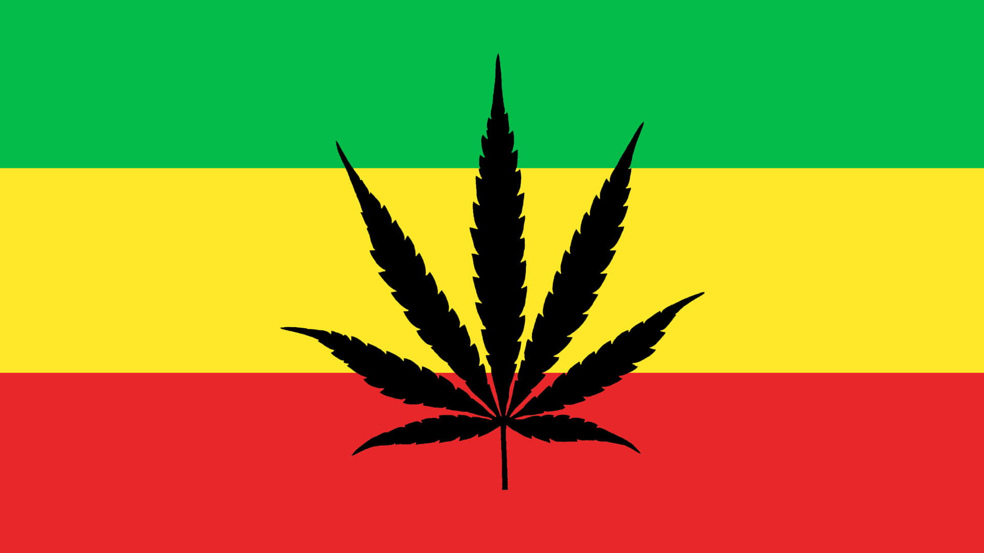 Rasta flag, cannabis leaf, green yellow and red stripes, Full HD Desktop Wallpaper
