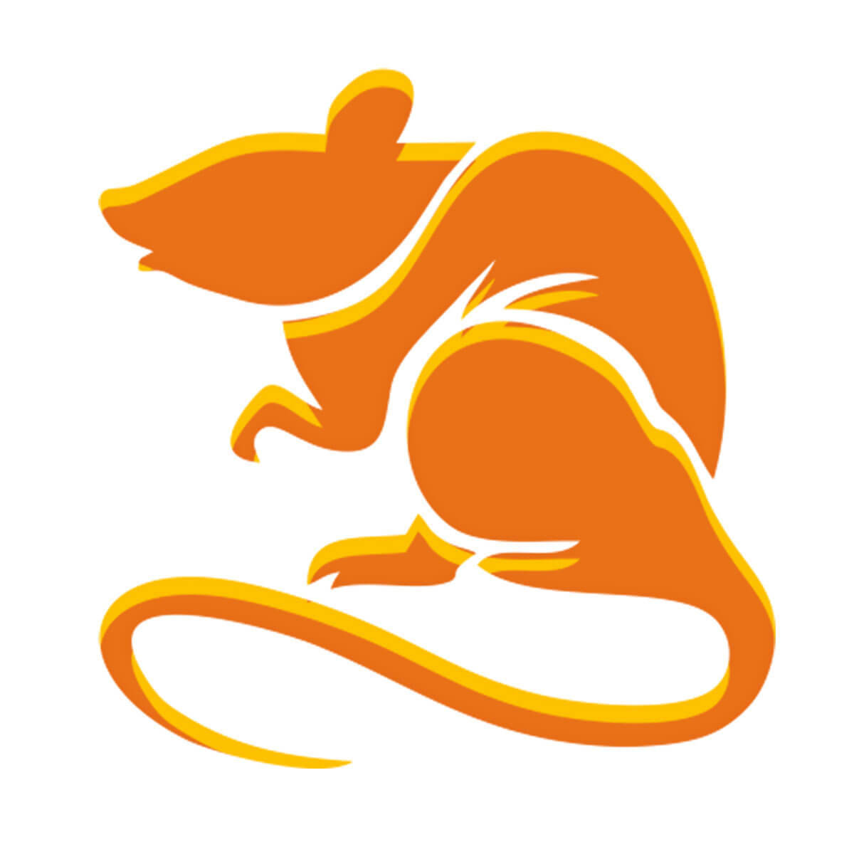 Rat, Chinese Zodiac Symbol, orange, SD Desktop Wallpaper
