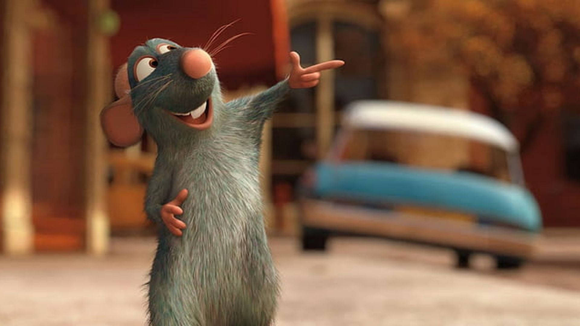 Ratatouille, chef rat, blue fur, Full HD Desktop Wallpaper