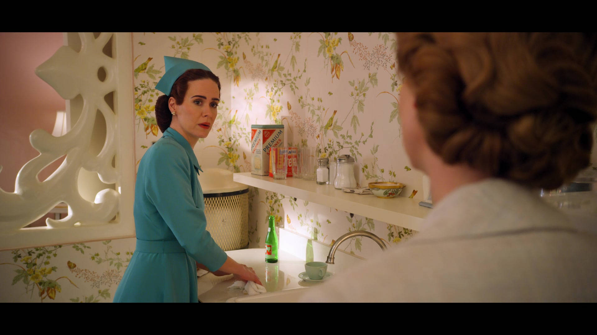 Ratched, teal uniform, vintage kitchen sink, Full HD Desktop Wallpaper