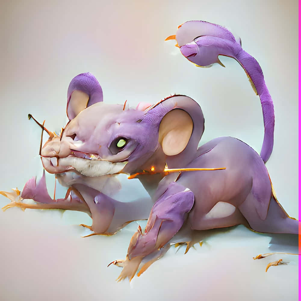 Rattata, purple mouse-like creature, glowing eyes, SD Desktop Wallpaper