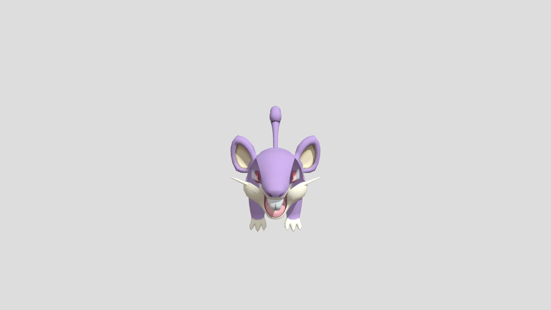Rattata, purple, animated mouse-like creature, Full HD Desktop Wallpaper
