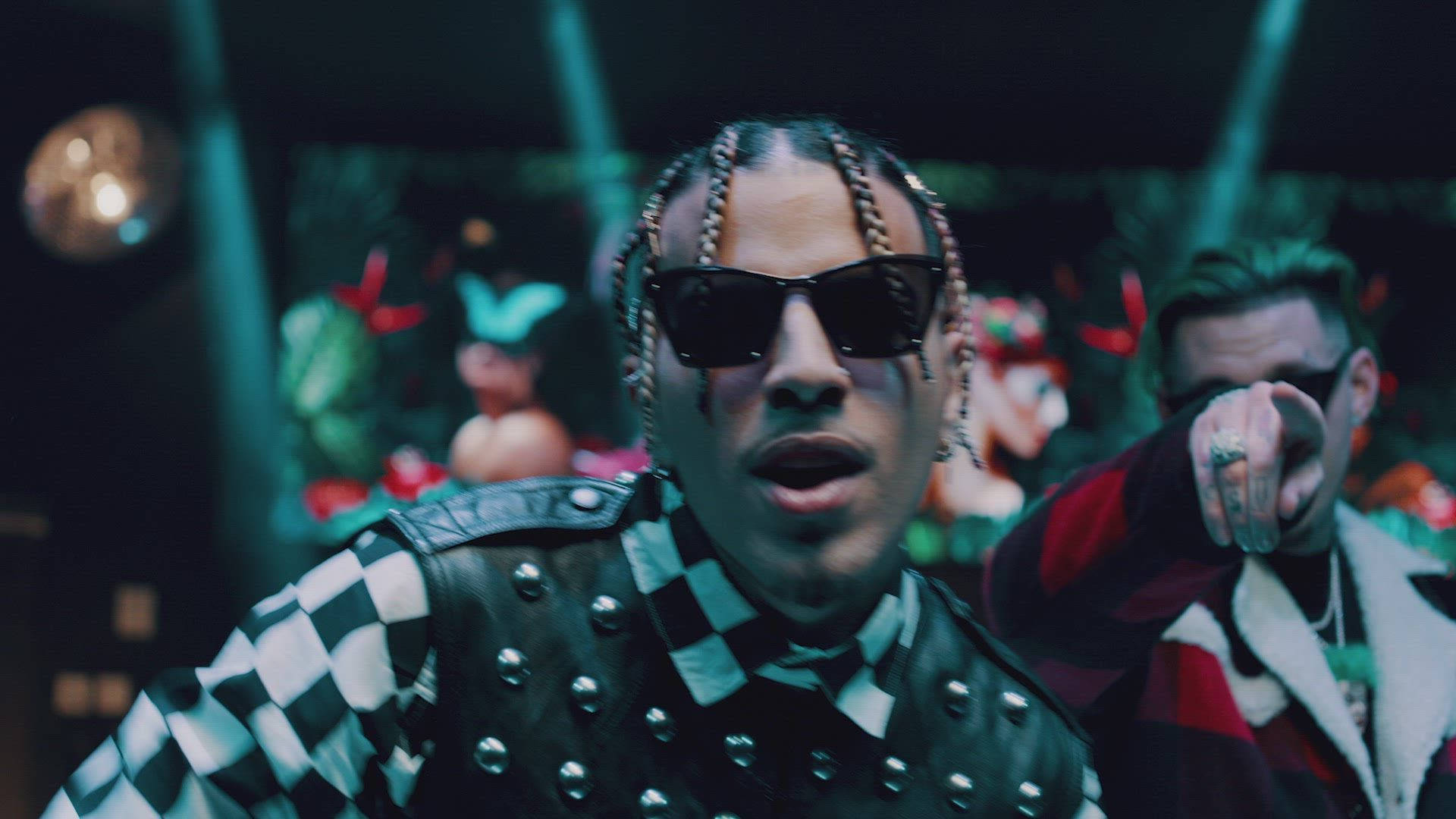 Rauw Alejandro, checkerboard polo, studded checkered vest, Full HD Desktop Wallpaper