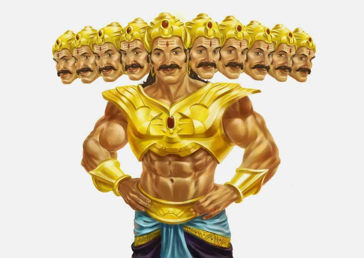 Ravana, gold armor, ten golden heads, SD Desktop Wallpaper