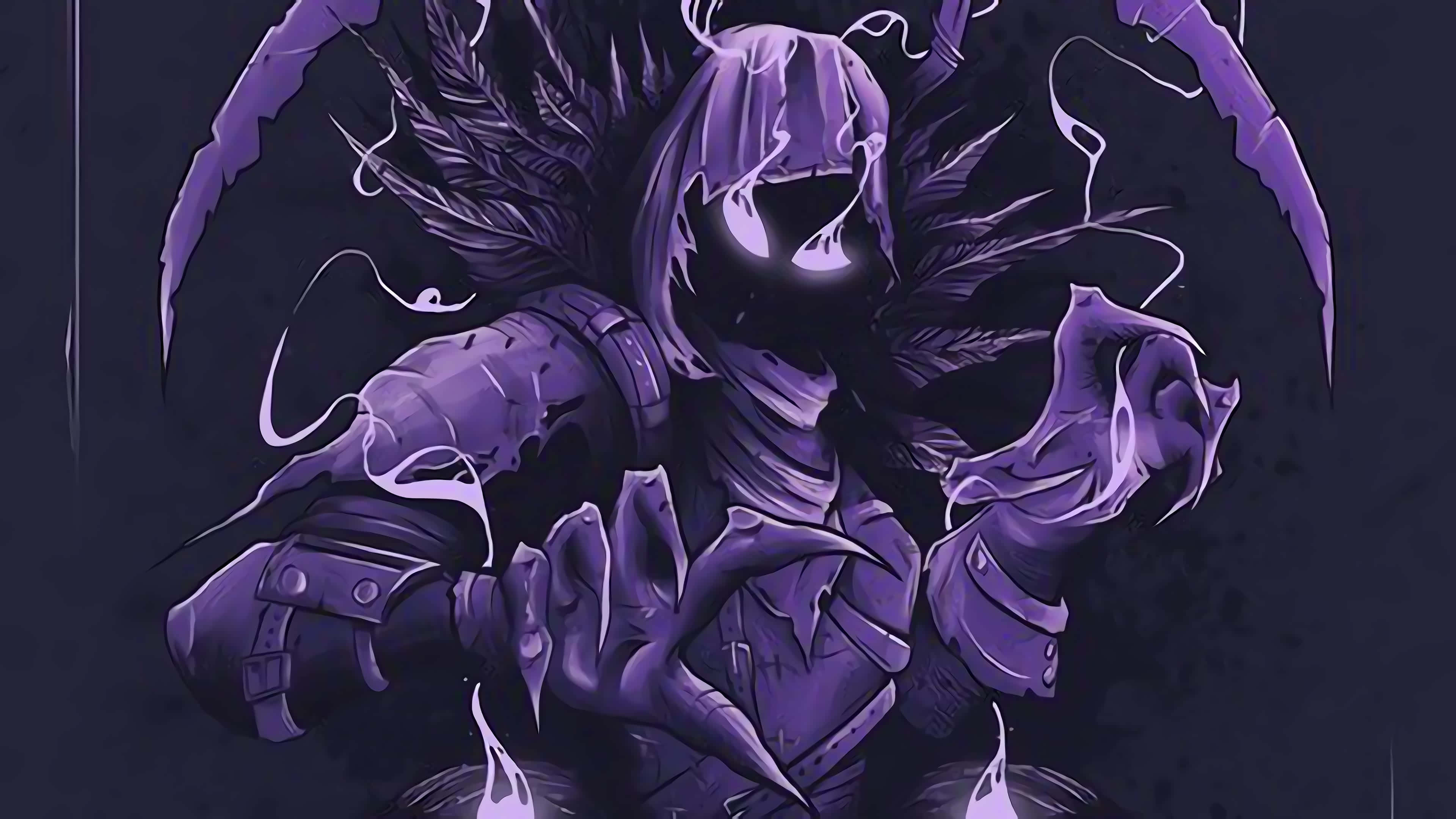 Raven, Fortnite, purple armored figure, 4K Desktop Wallpaper