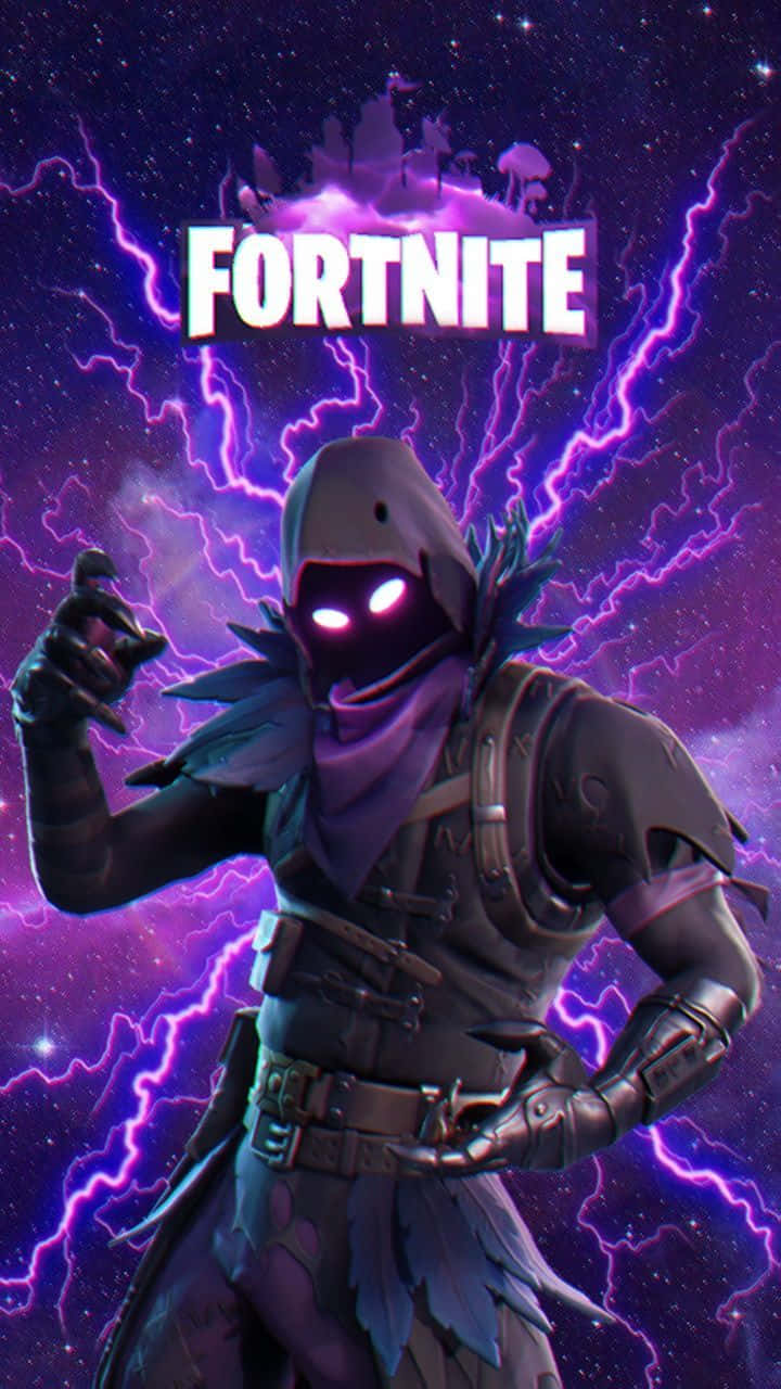 Raven Fortnite skin, Fortnite, cosmic purple lightning storm, HD Phone Wallpaper
