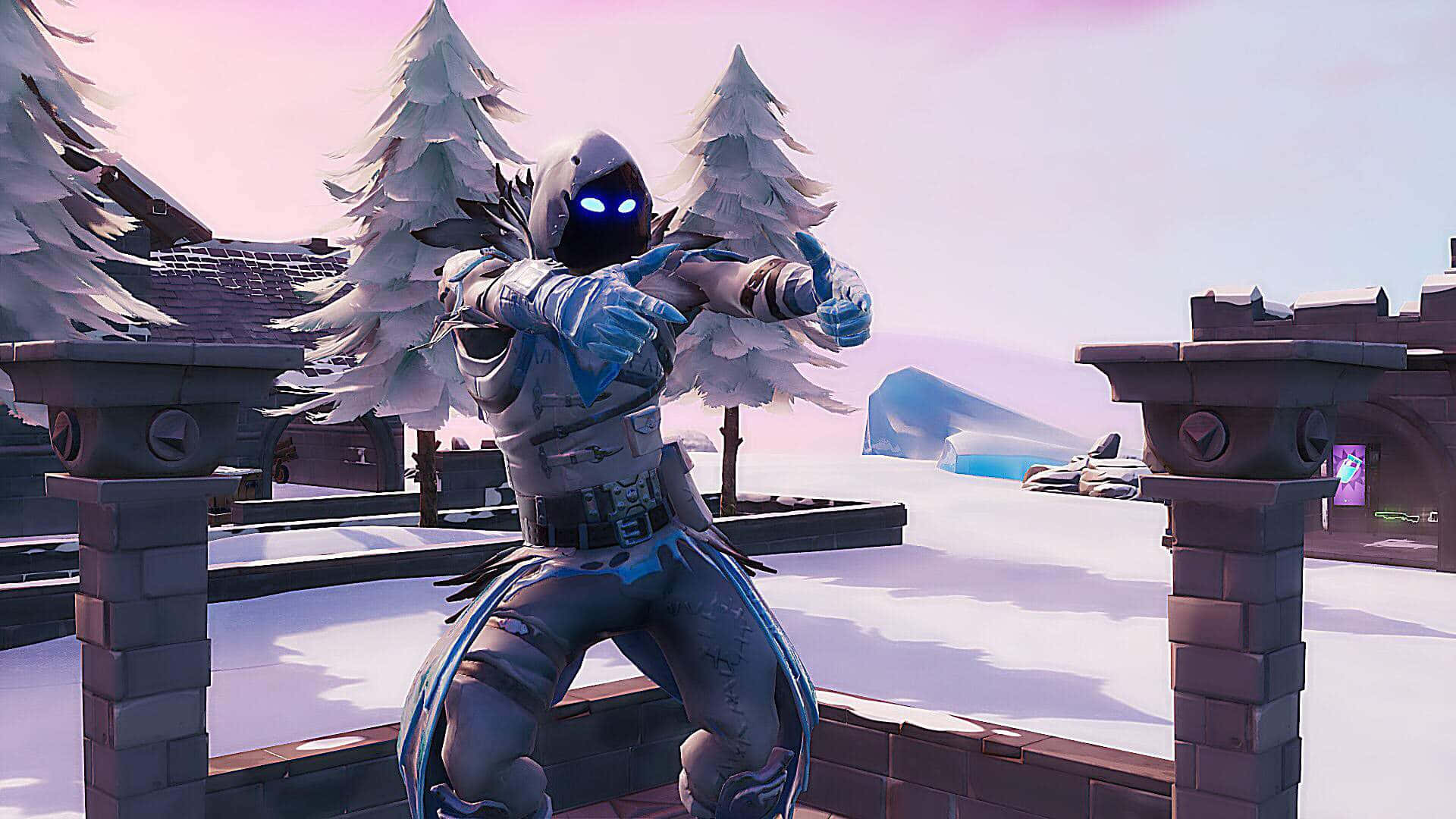 Raven, Fortnite Skin, glowing blue eyes, Full HD Desktop Wallpaper