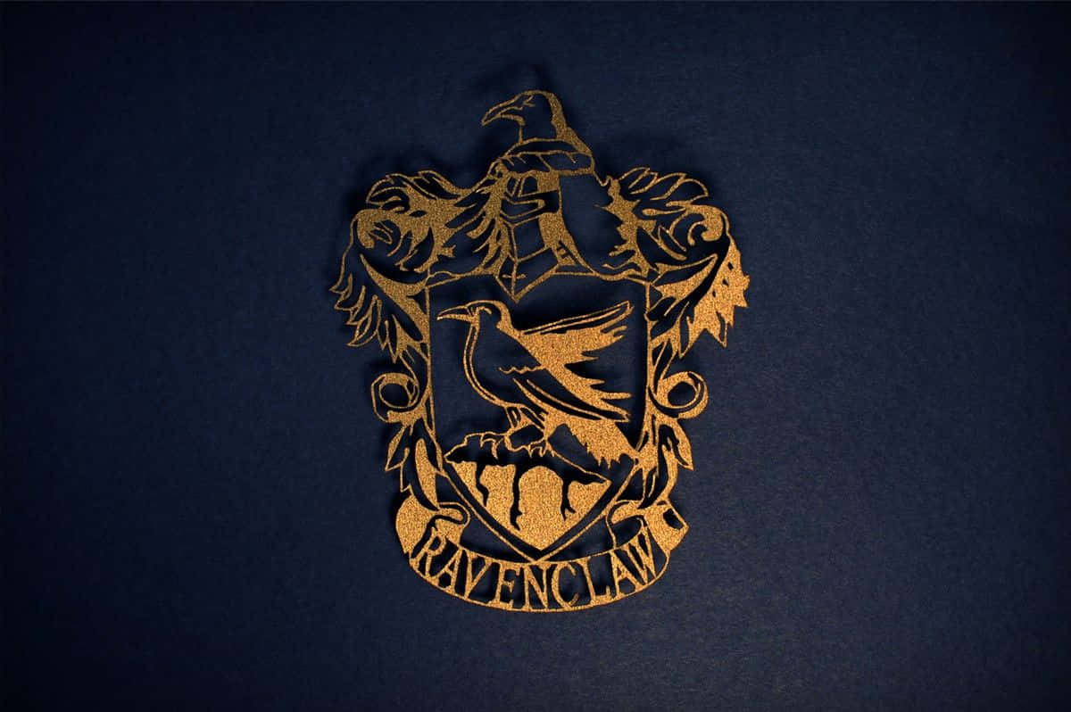 Ravenclaw crest, gold, bird, SD Desktop Wallpaper
