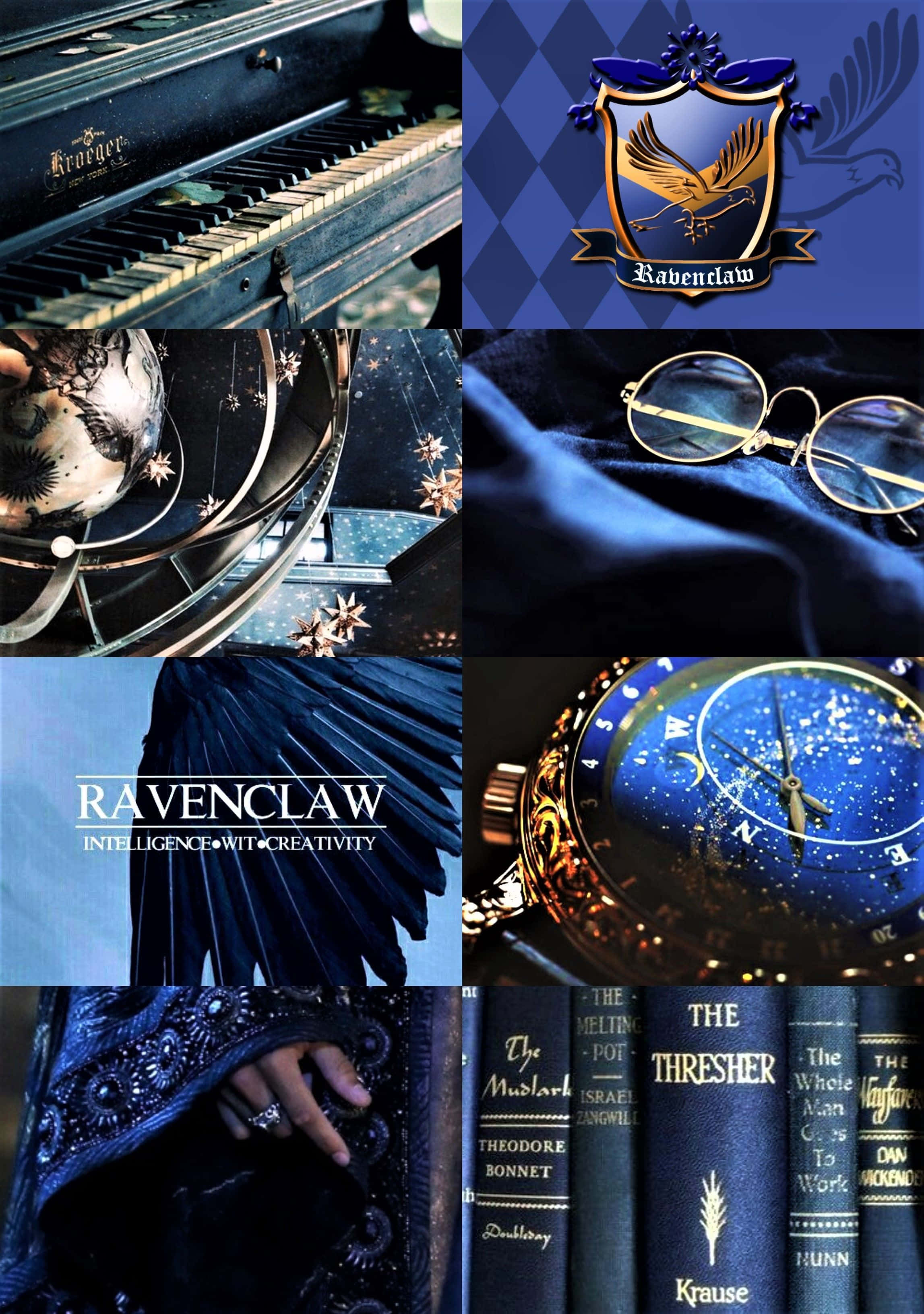 Ravenclaw crest, celestial globe, starry watch, 2K Phone Wallpaper